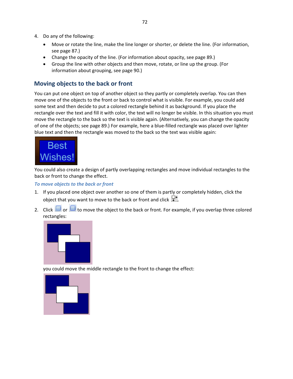 Moving objects to the back or front | Konica Minolta Digital StoreFront User Manual | Page 72 / 127