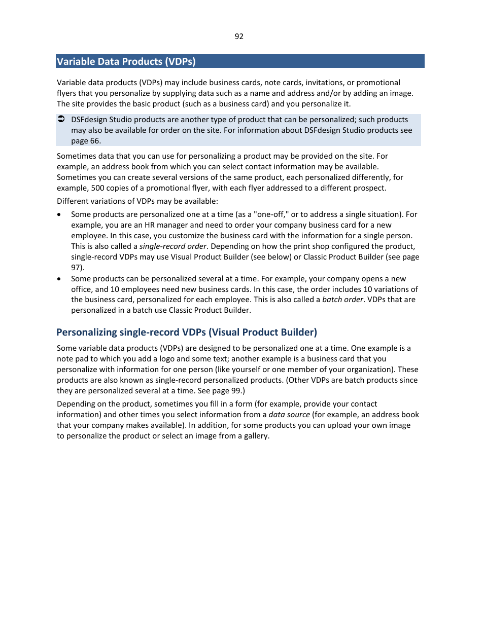 Variable data products (vdps) | Konica Minolta Digital StoreFront User Manual | Page 92 / 127