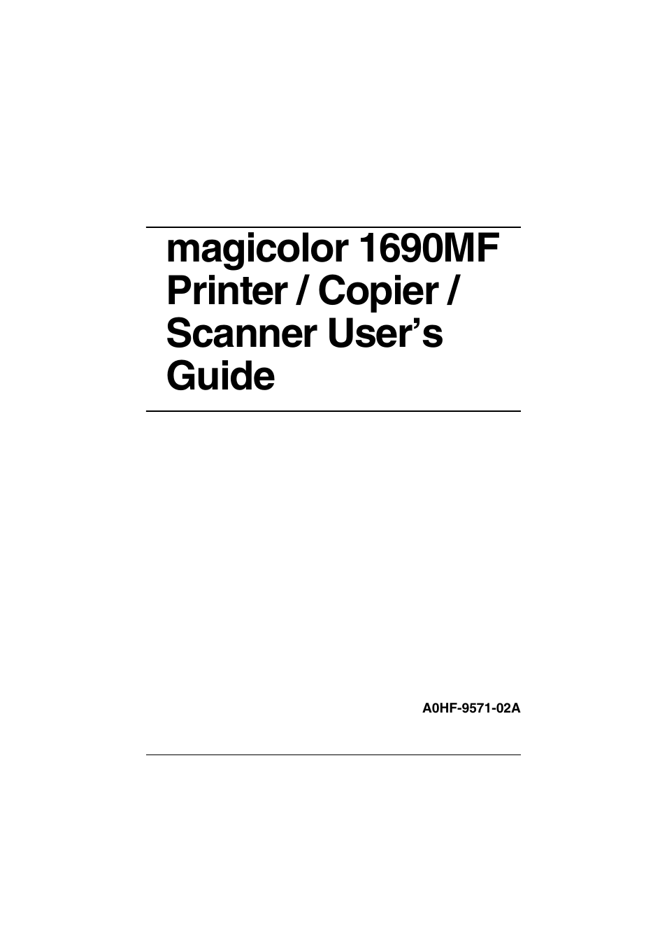 Konica Minolta magicolor 1690MF User Manual | 285 pages