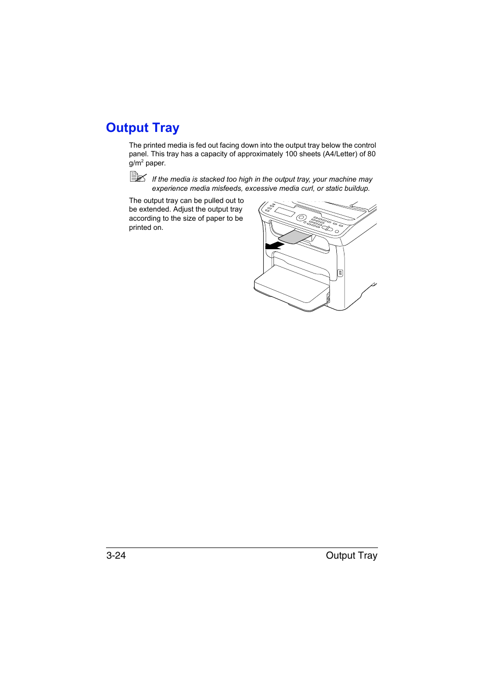 Output tray, Output tray -24 | Konica Minolta magicolor 1690MF User Manual | Page 105 / 285