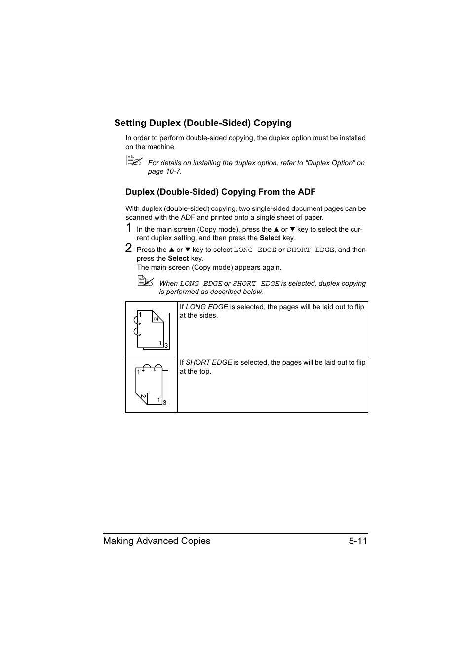 Setting duplex (double-sided) copying, Duplex (double-sided) copying from the adf, Setting duplex (double-sided) copying -11 | Duplex (double-sided) copying from the adf -11 | Konica Minolta magicolor 1690MF User Manual | Page 130 / 285