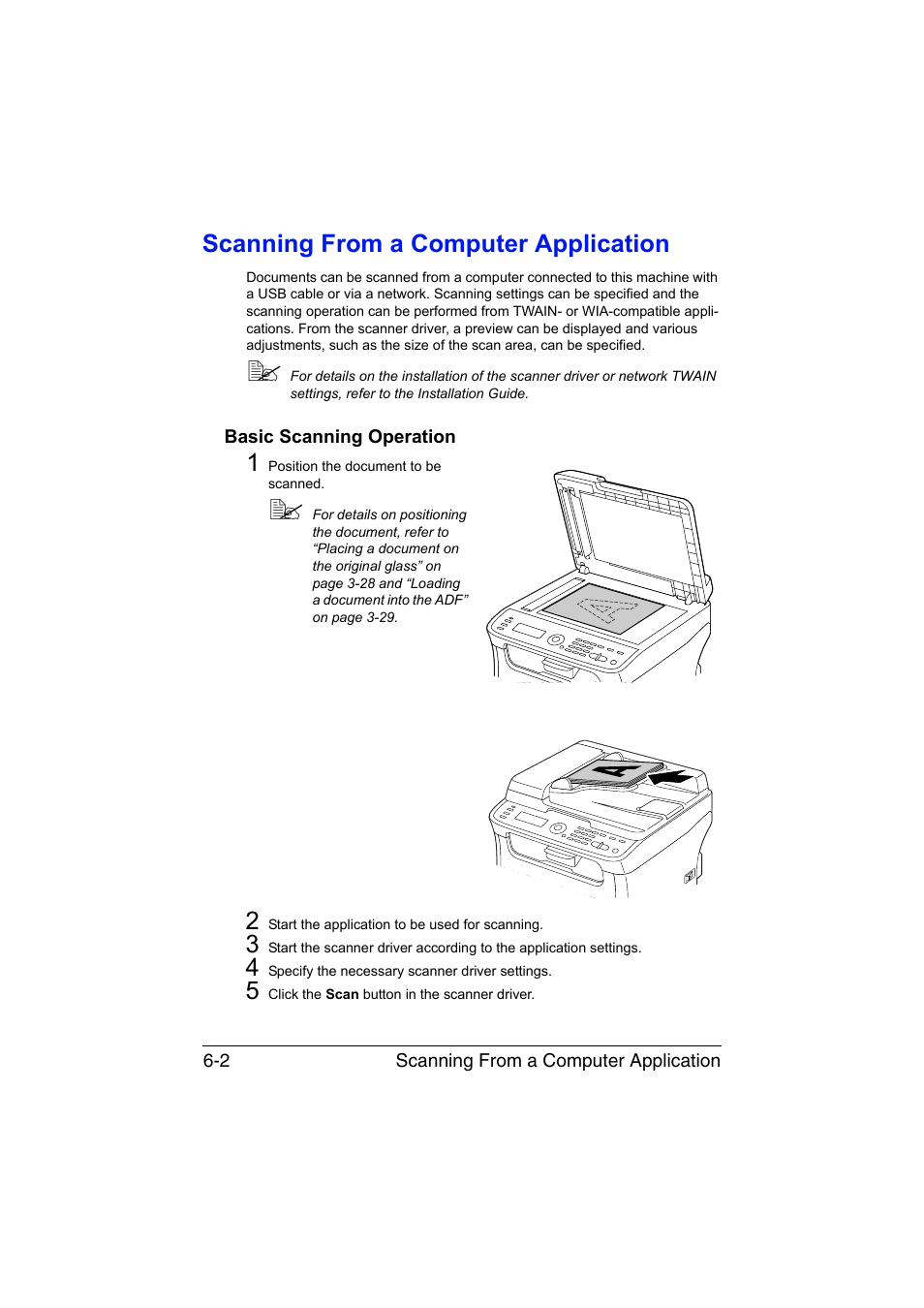 Scanning from a computer application, Basic scanning operation, Scanning from a computer application -2 | Basic scanning operation -2 | Konica Minolta magicolor 1690MF User Manual | Page 135 / 285