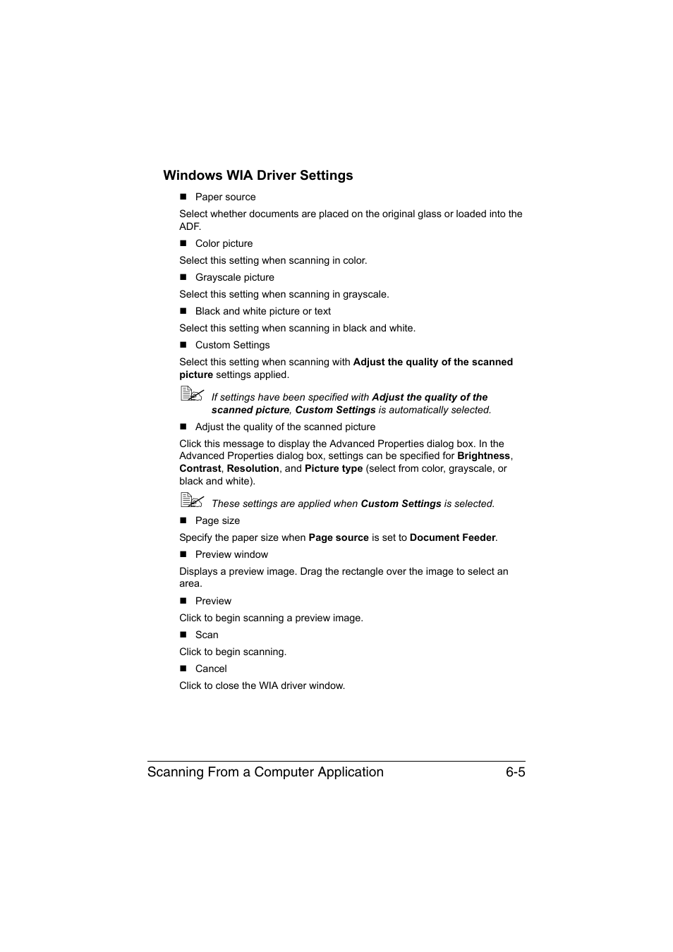 Windows wia driver settings, Windows wia driver settings -5 | Konica Minolta magicolor 1690MF User Manual | Page 138 / 285