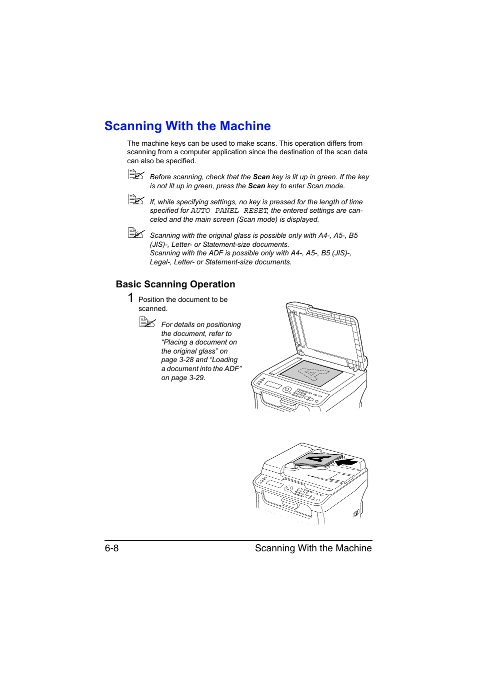 Scanning with the machine, Basic scanning operation, Scanning with the machine -8 | Basic scanning operation -8 | Konica Minolta magicolor 1690MF User Manual | Page 141 / 285