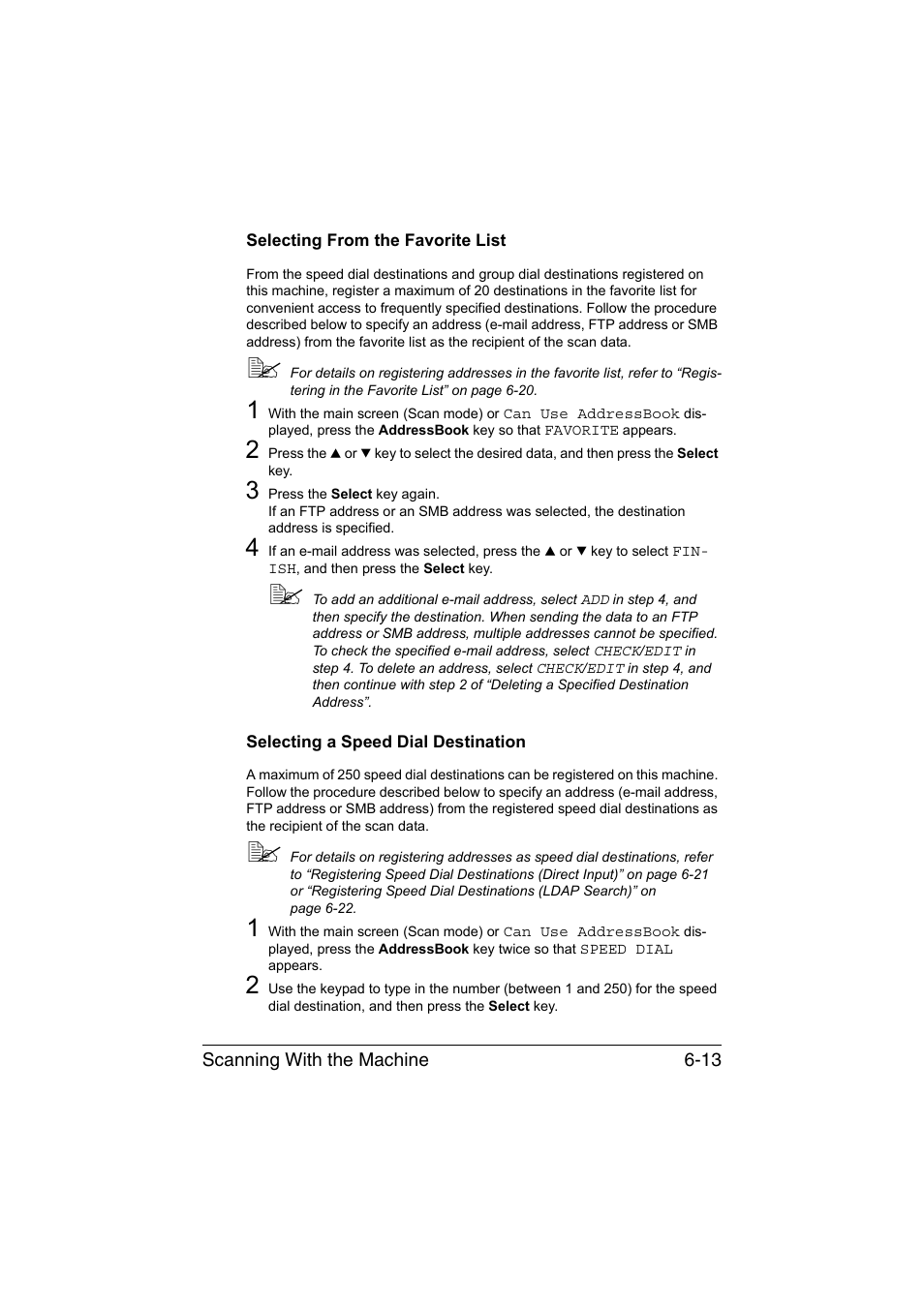 Selecting from the favorite list, Selecting a speed dial destination | Konica Minolta magicolor 1690MF User Manual | Page 146 / 285