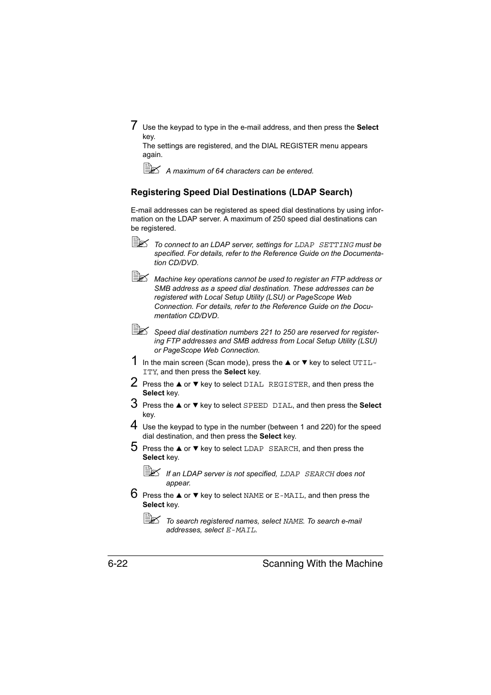 Registering speed dial destinations (ldap search) | Konica Minolta magicolor 1690MF User Manual | Page 155 / 285