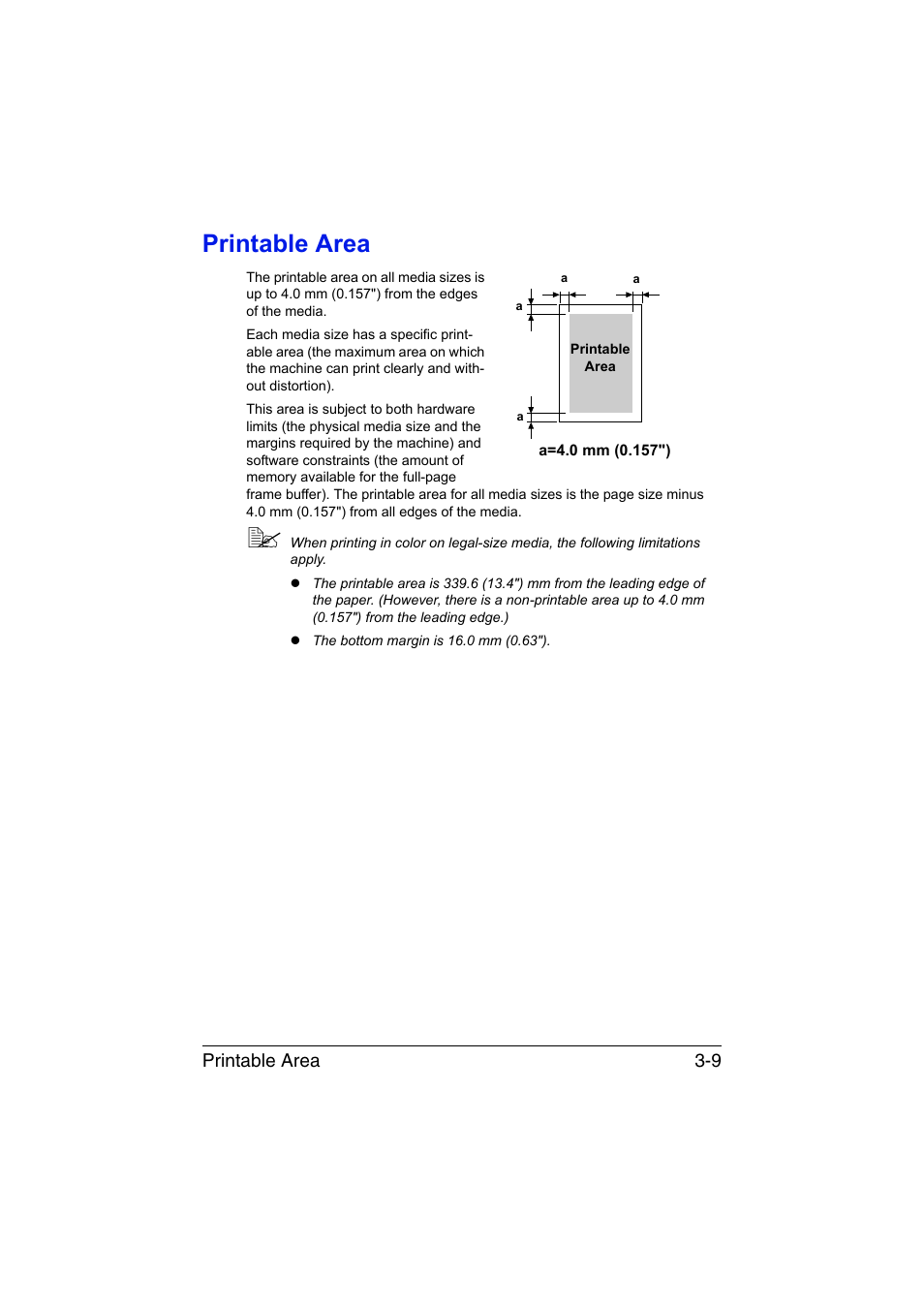 Printable area, Printable area -9 | Konica Minolta magicolor 1690MF User Manual | Page 90 / 285