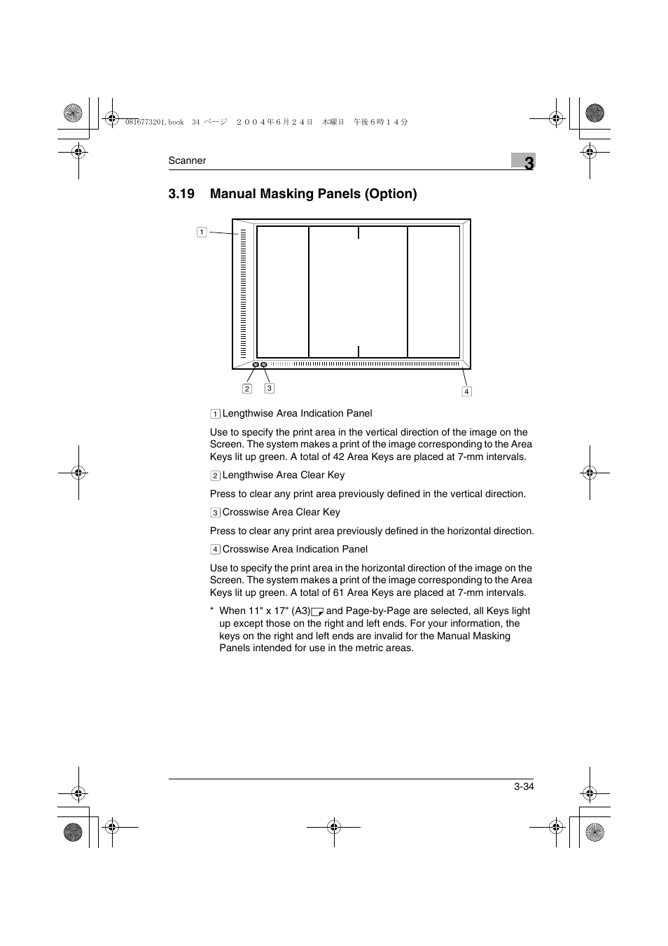 19 manual masking panels (option), 19 manual masking panels (option) -34 | Konica Minolta MS7000 MKII User Manual | Page 60 / 112