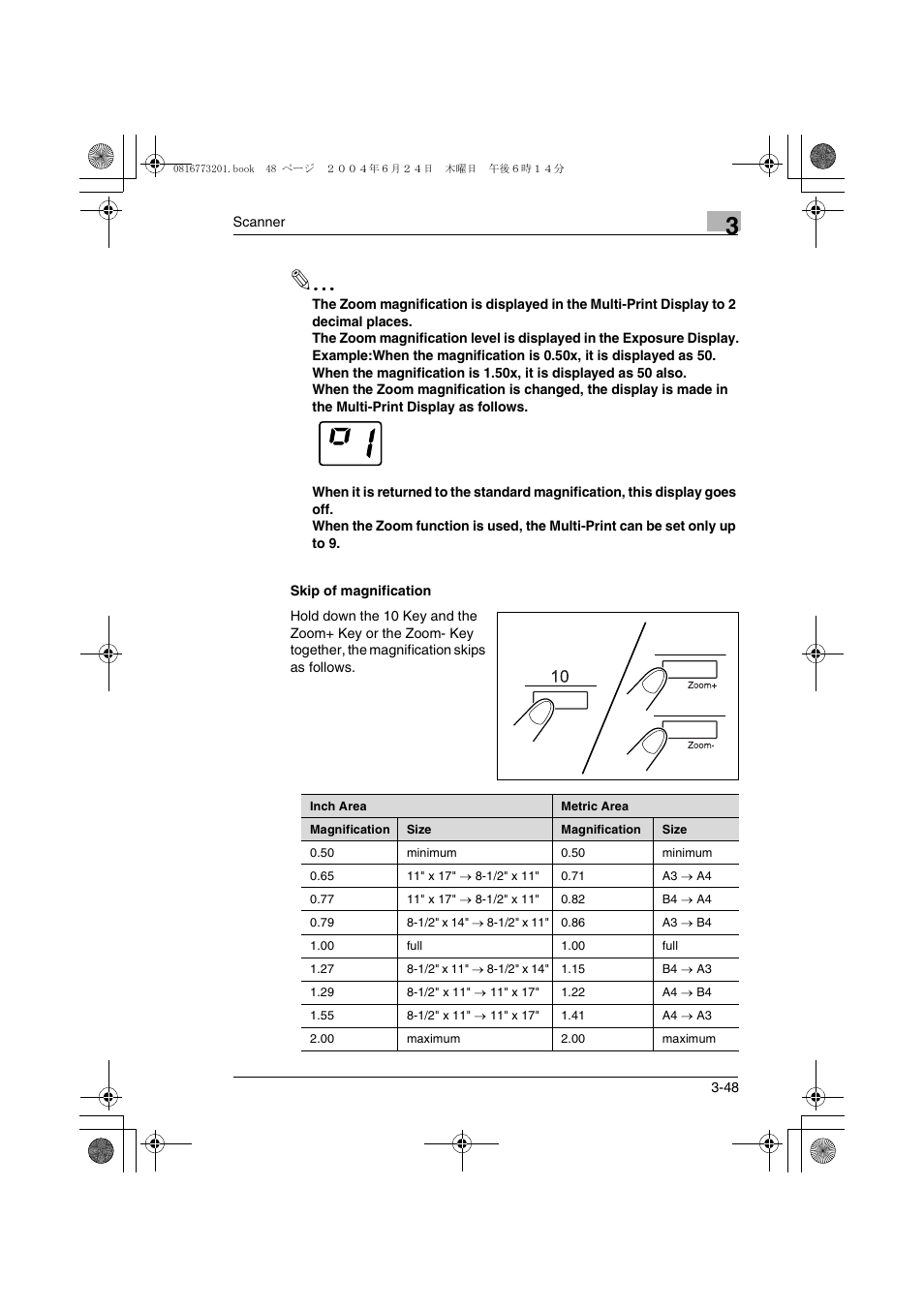Skip of magnification, Skip of magnification -48 | Konica Minolta MS7000 MKII User Manual | Page 74 / 112
