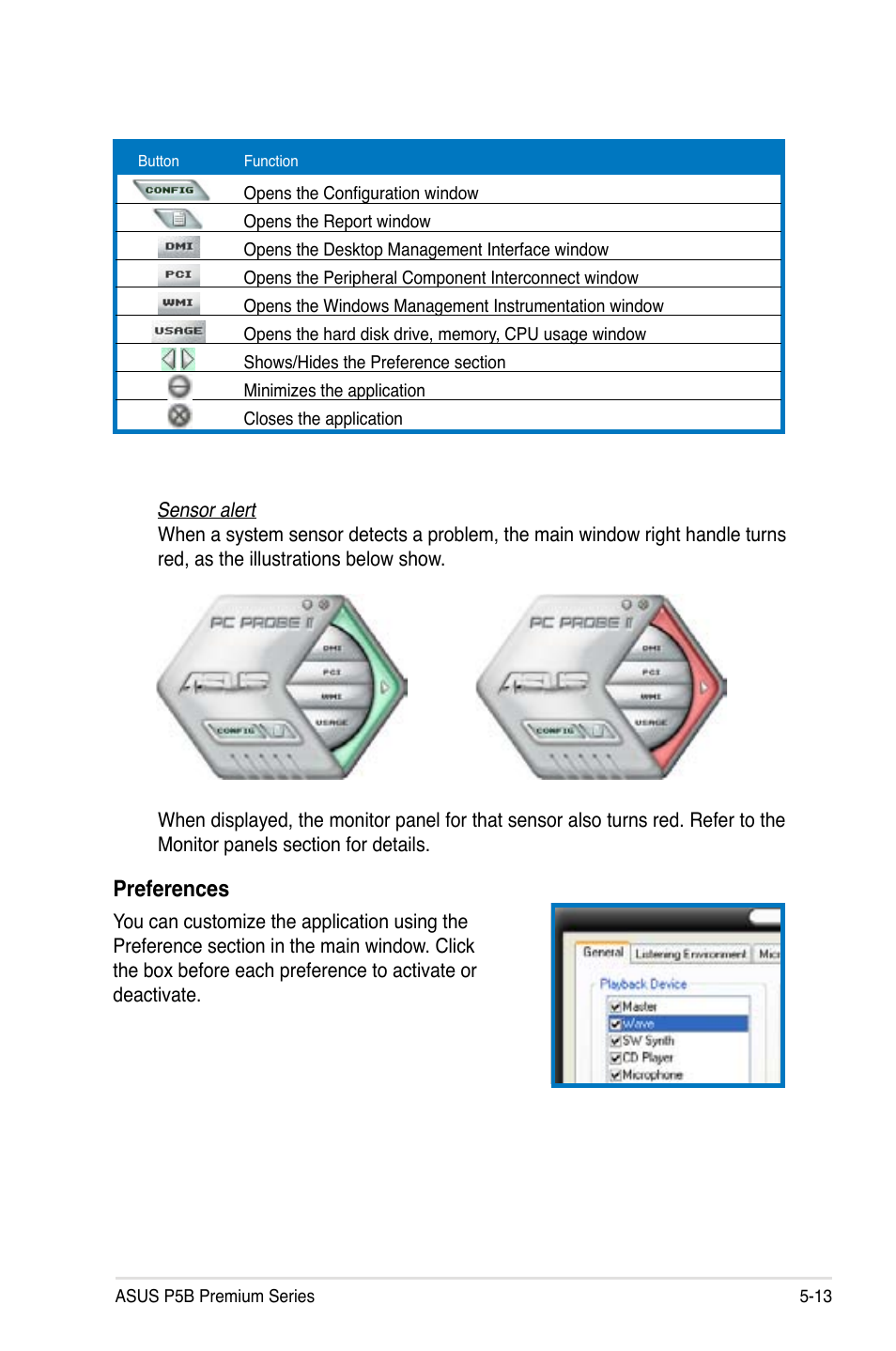 Preferences | Asus P5B User Manual | Page 125 / 188