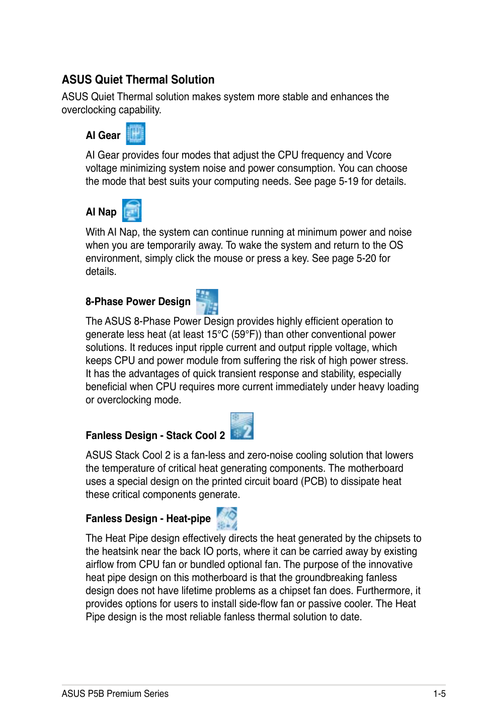 Asus P5B User Manual | Page 21 / 188