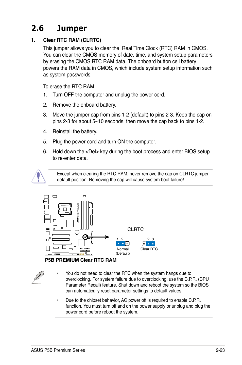 6 jumper | Asus P5B User Manual | Page 51 / 188