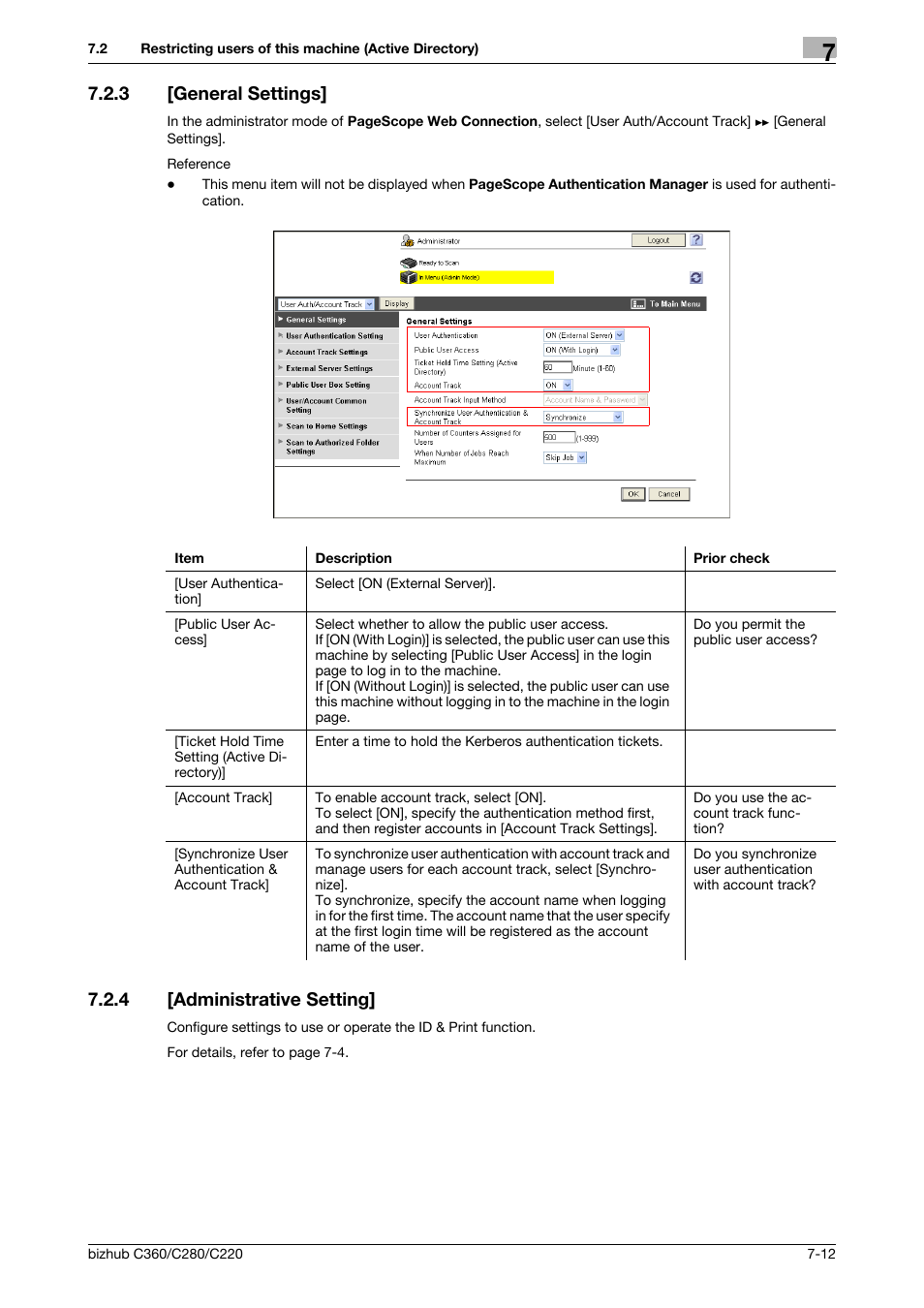 3 [general settings, 4 [administrative setting, General settings] -12 | Administrative setting] -12, General settings, Administrative setting | Konica Minolta BIZHUB C360 User Manual | Page 121 / 366