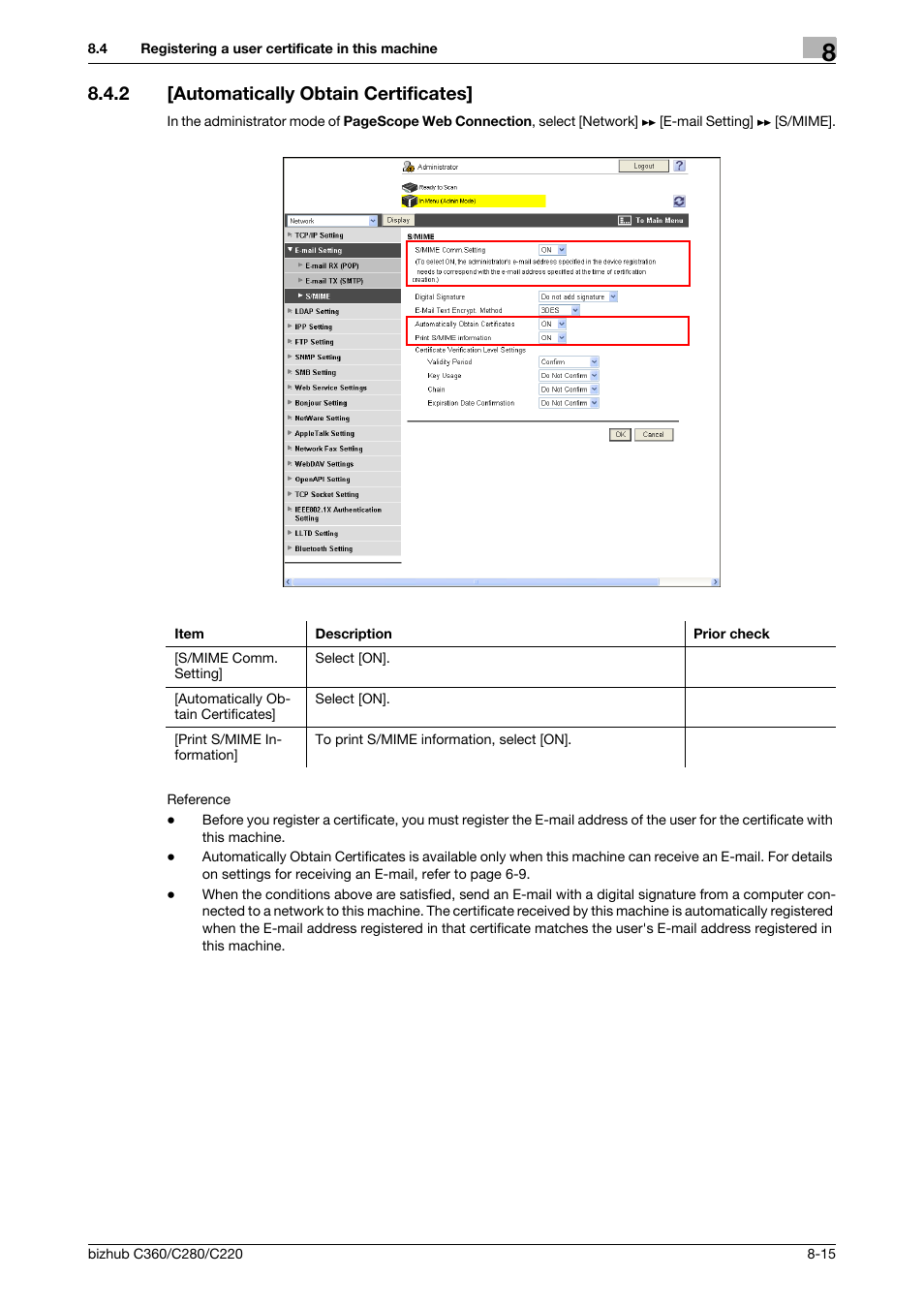 2 [automatically obtain certificates, Automatically obtain certificates] -15, Automatically obtain certifi | Cates | Konica Minolta BIZHUB C360 User Manual | Page 153 / 366