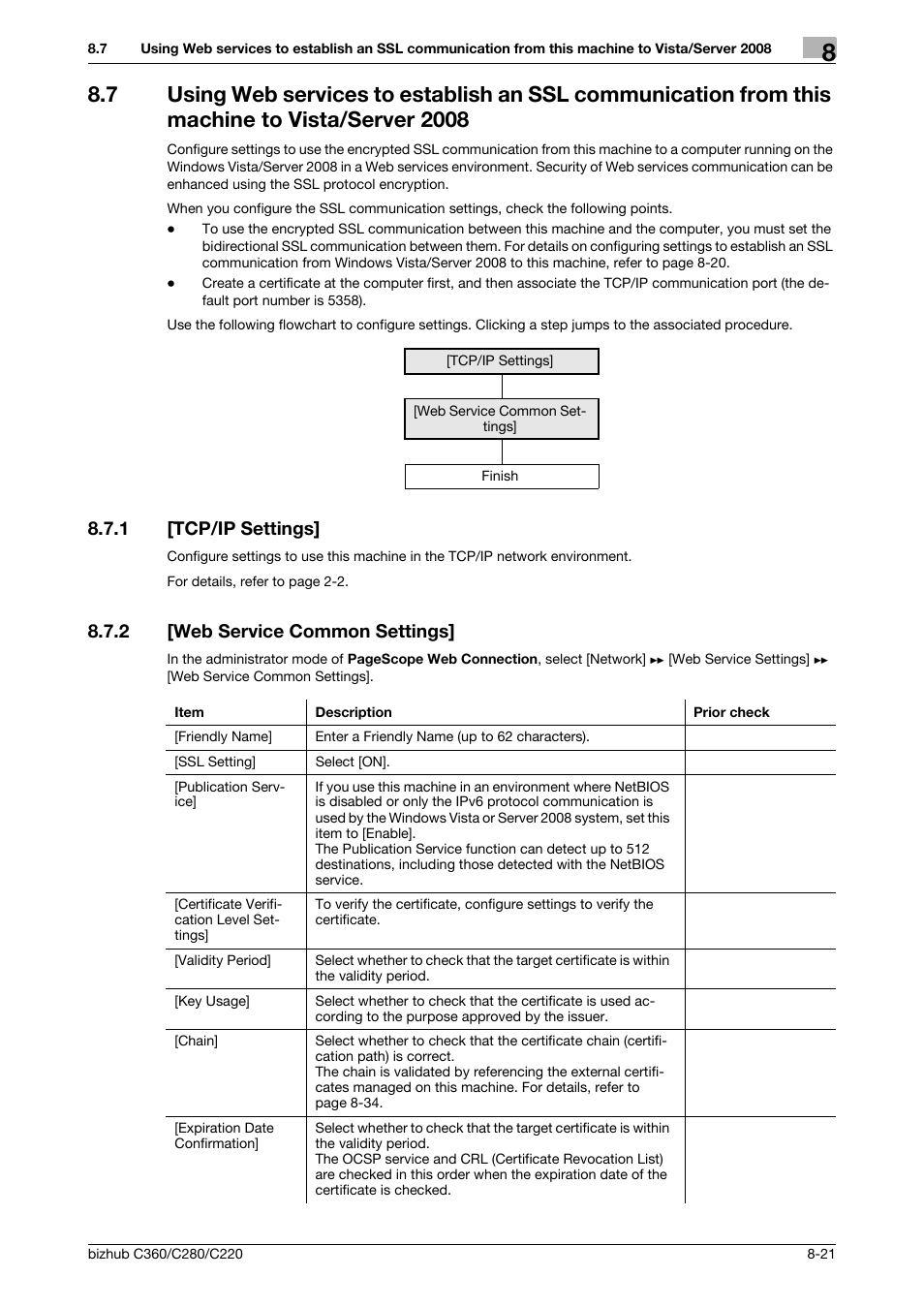 1 [tcp/ip settings, 2 [web service common settings, Tcp/ip settings] -21 | Web service common settings] -21 | Konica Minolta BIZHUB C360 User Manual | Page 159 / 366