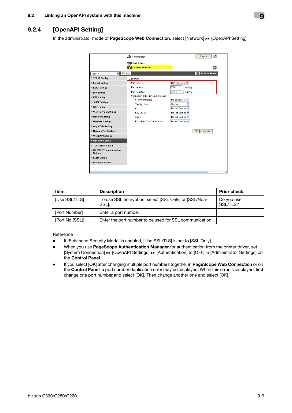 4 [openapi setting, Openapi setting] -6, Openapi setting | Konica Minolta BIZHUB C360 User Manual | Page 186 / 366