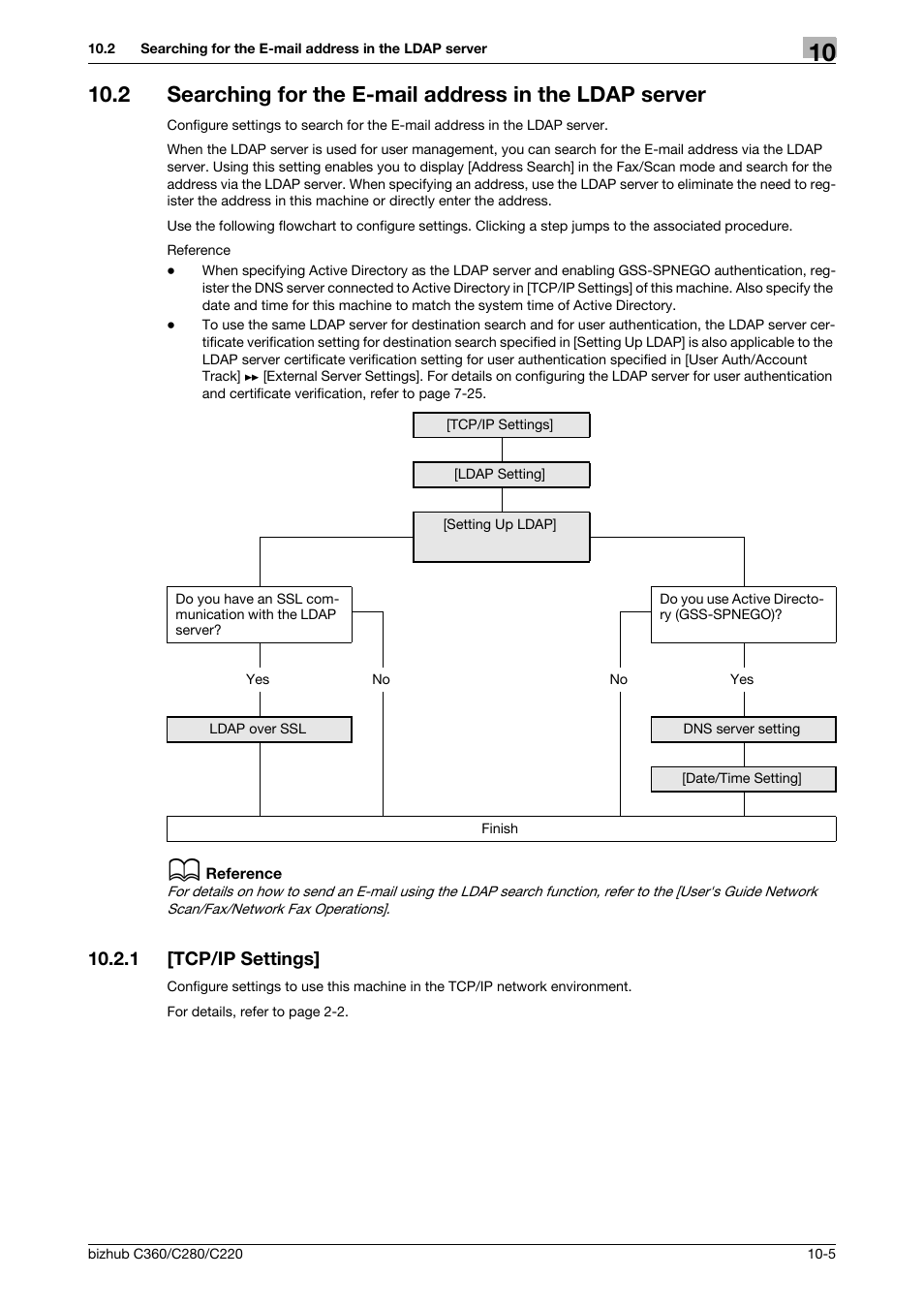 1 [tcp/ip settings, Tcp/ip settings] -5, P. 10-5) | Konica Minolta BIZHUB C360 User Manual | Page 197 / 366