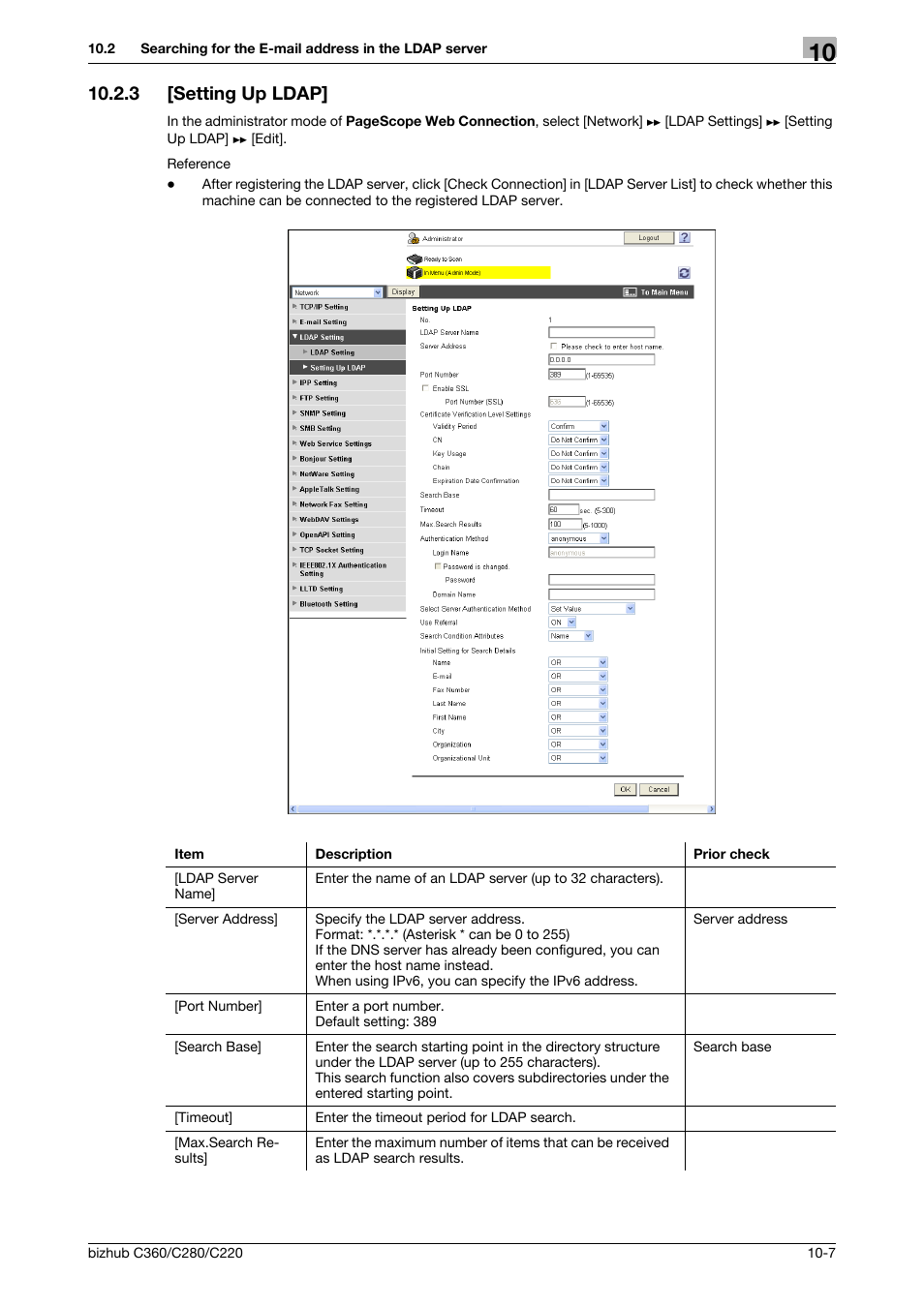 3 [setting up ldap, Setting up ldap] -7, Setting up ldap | Konica Minolta BIZHUB C360 User Manual | Page 199 / 366