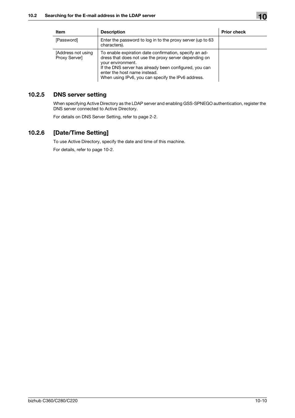 5 dns server setting, 6 [date/time setting, Dns server setting -10 | Date/time setting] -10, Dns server setting, Date/time setting | Konica Minolta BIZHUB C360 User Manual | Page 202 / 366