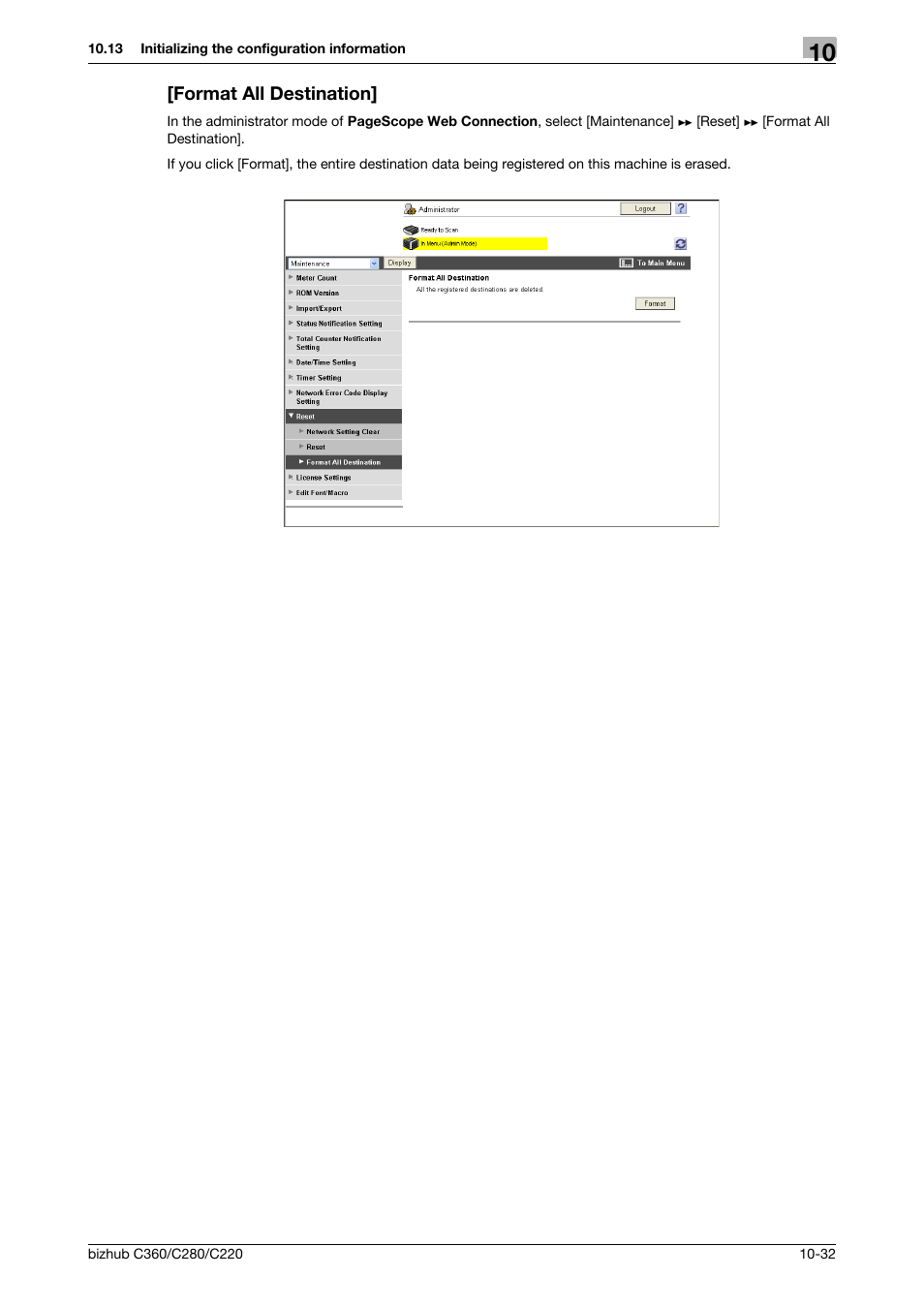 Format all destination, Format all destination] -32 | Konica Minolta BIZHUB C360 User Manual | Page 224 / 366