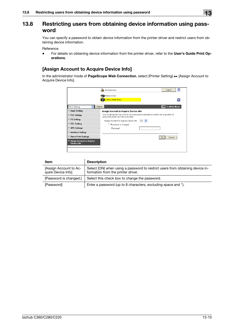 Assign account to acquire device info | Konica Minolta BIZHUB C360 User Manual | Page 296 / 366