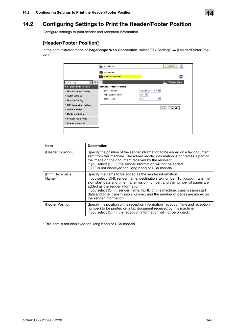 Header/footer position | Konica Minolta BIZHUB C360 User Manual | Page 299 / 366