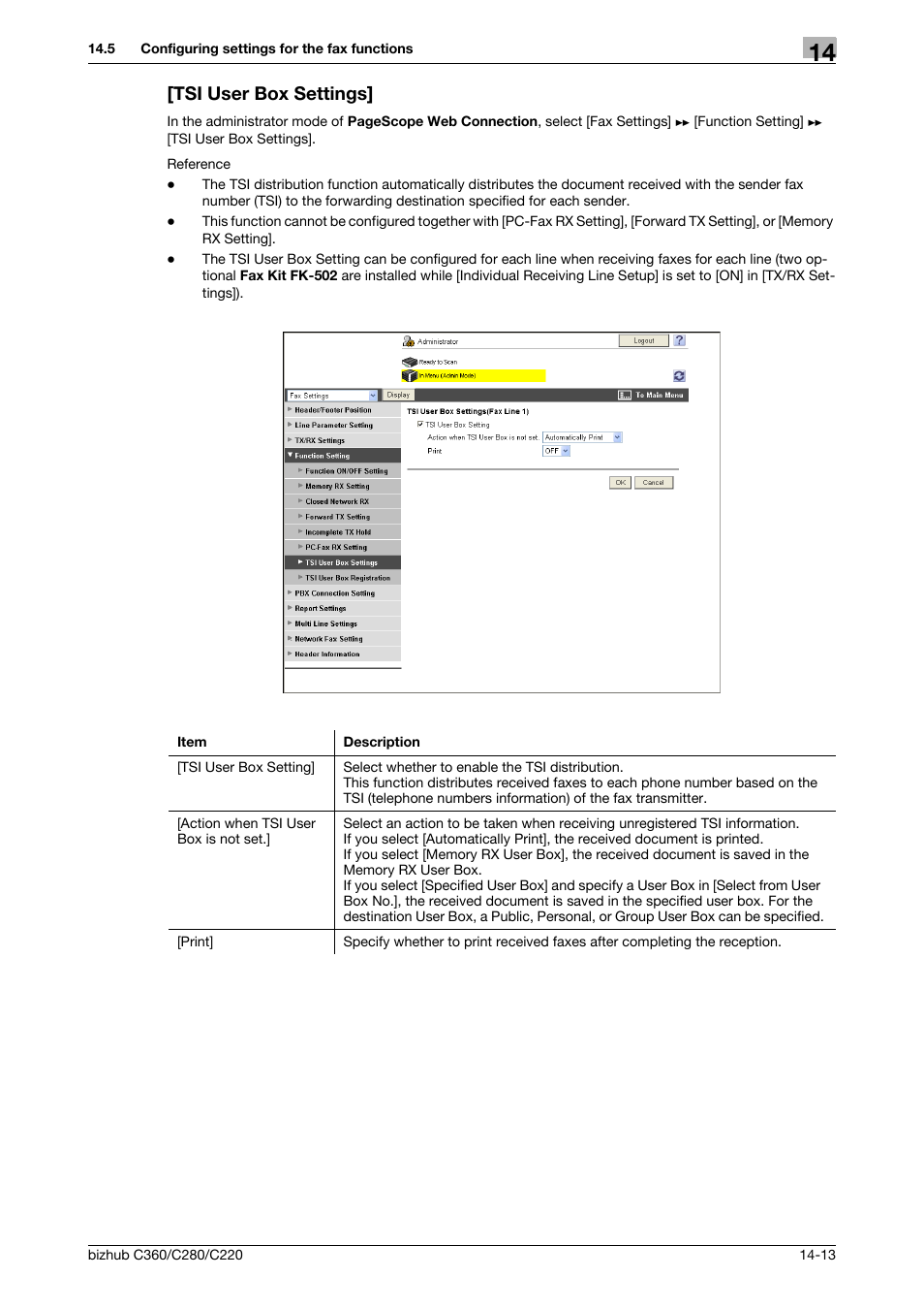 Tsi user box settings, Tsi user box settings] -13 | Konica Minolta BIZHUB C360 User Manual | Page 309 / 366