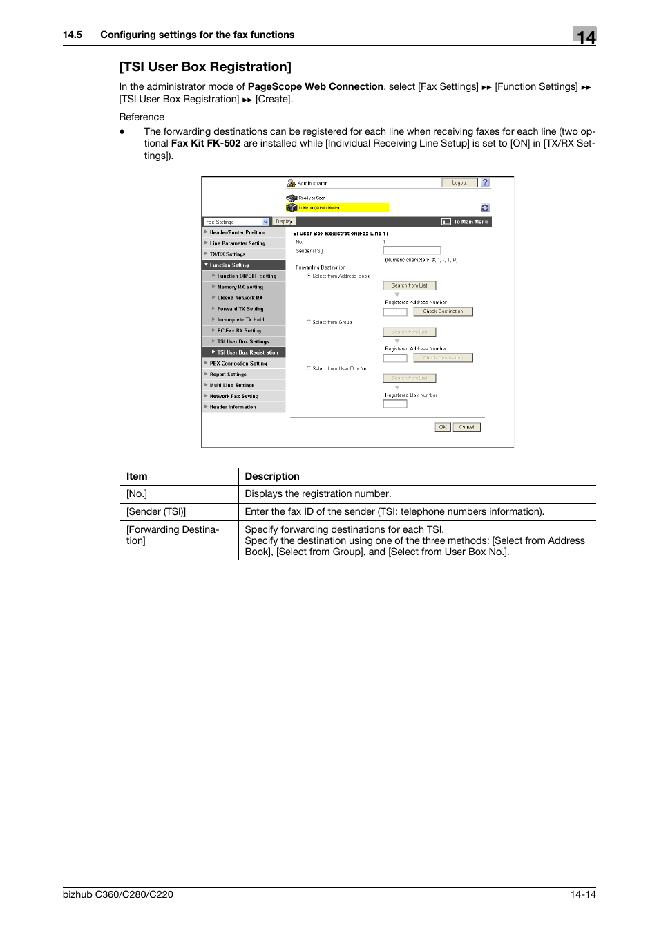 Tsi user box registration, Tsi user box registration] -14 | Konica Minolta BIZHUB C360 User Manual | Page 310 / 366