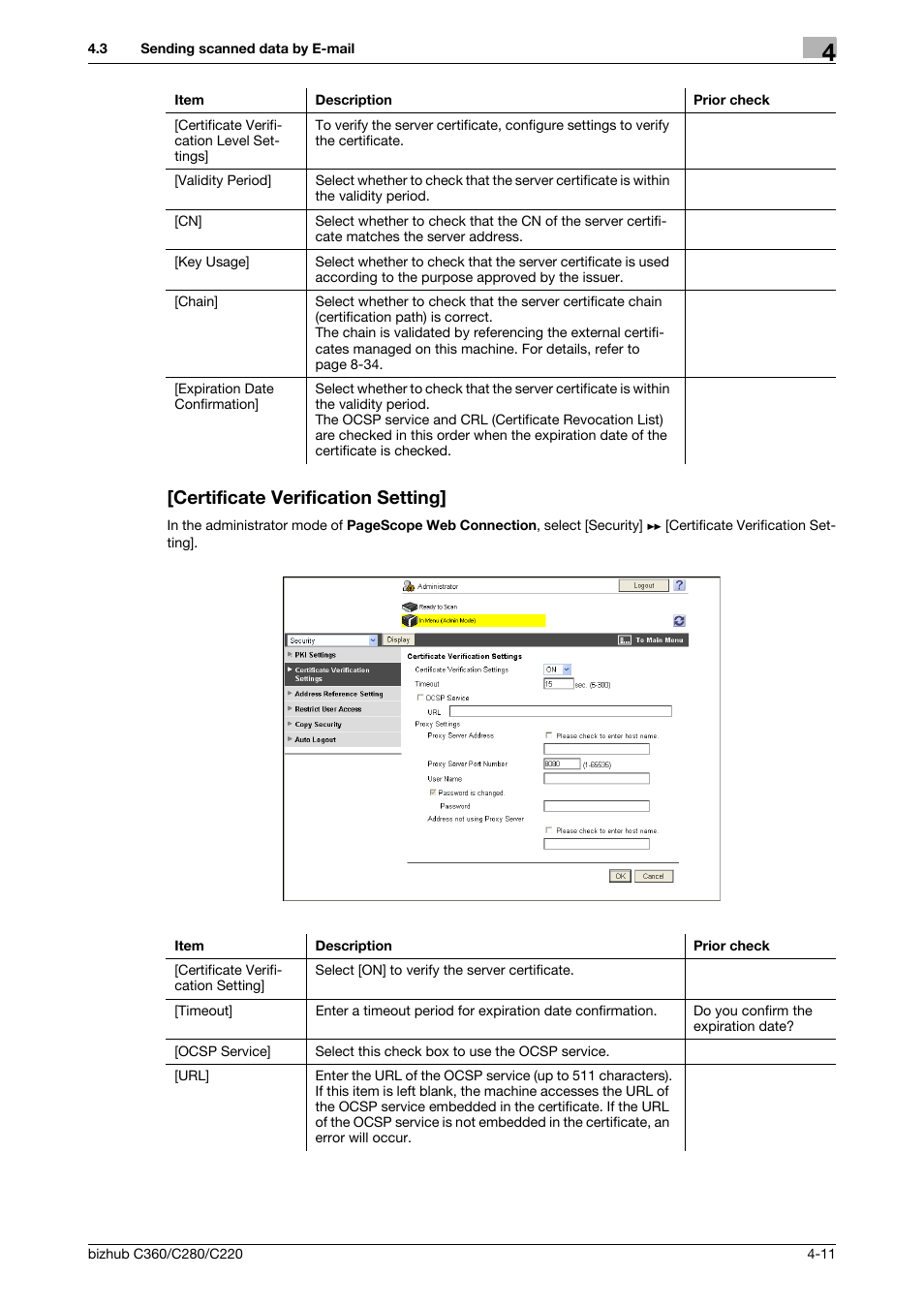 Certificate verification setting, Certificate verification setting] -11 | Konica Minolta BIZHUB C360 User Manual | Page 47 / 366