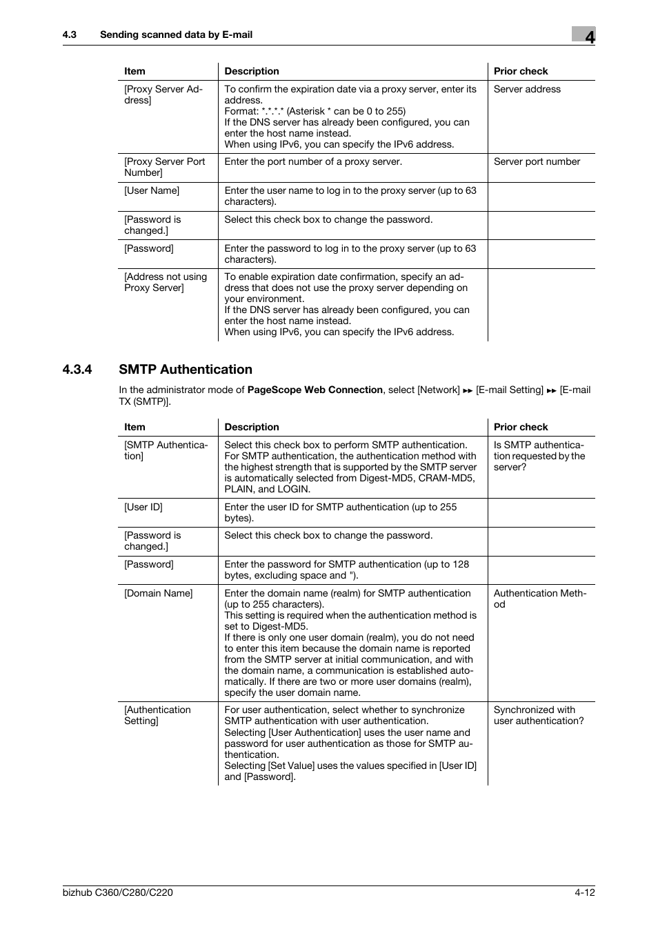 4 smtp authentication, Smtp authentication -12, Smtp authenti | Cation | Konica Minolta BIZHUB C360 User Manual | Page 48 / 366