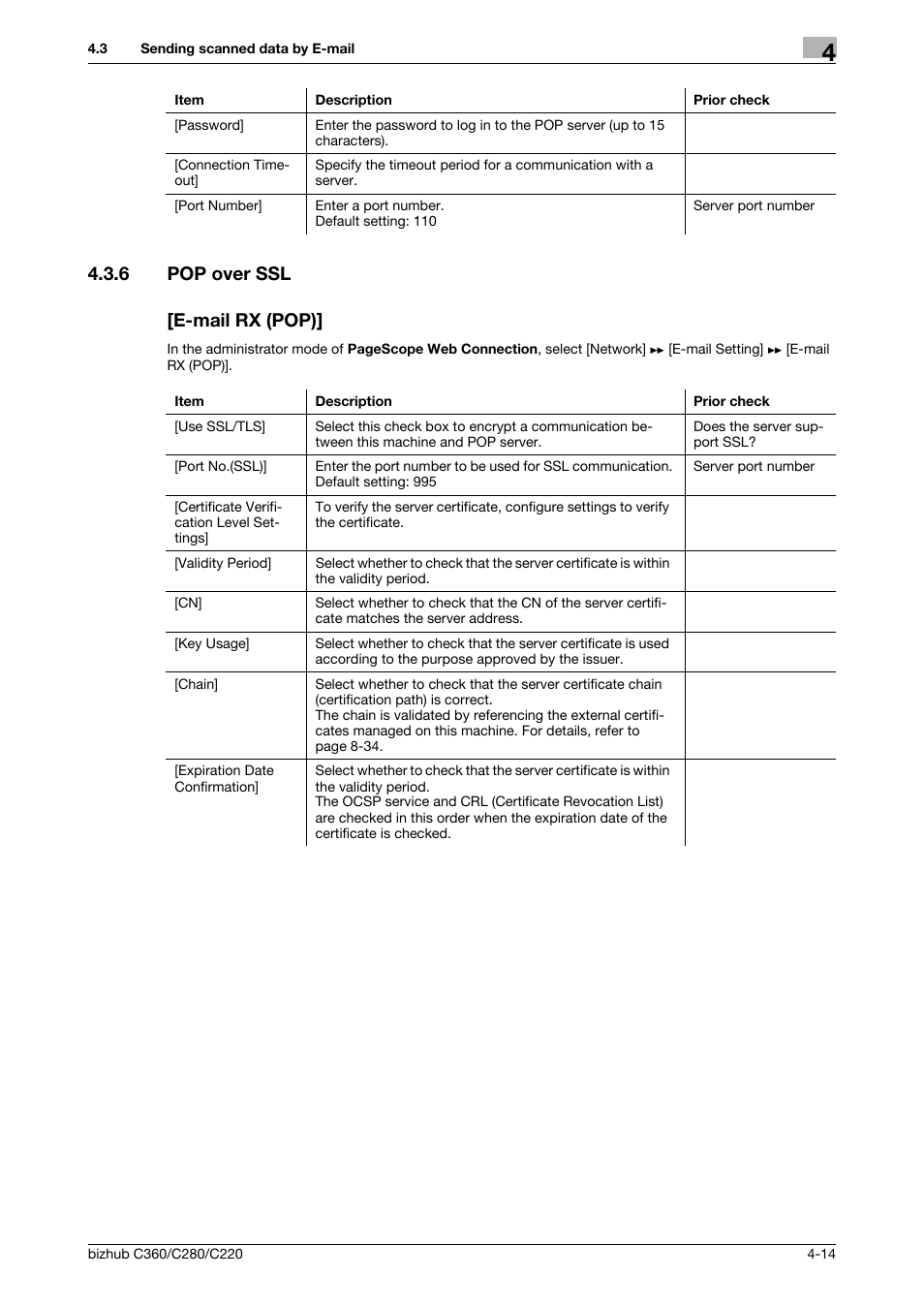 6 pop over ssl, E-mail rx (pop), Pop over ssl -14 [e-mail rx (pop)] -14 | 1) pop over ssl, 6 pop over ssl [e-mail rx (pop) | Konica Minolta BIZHUB C360 User Manual | Page 50 / 366