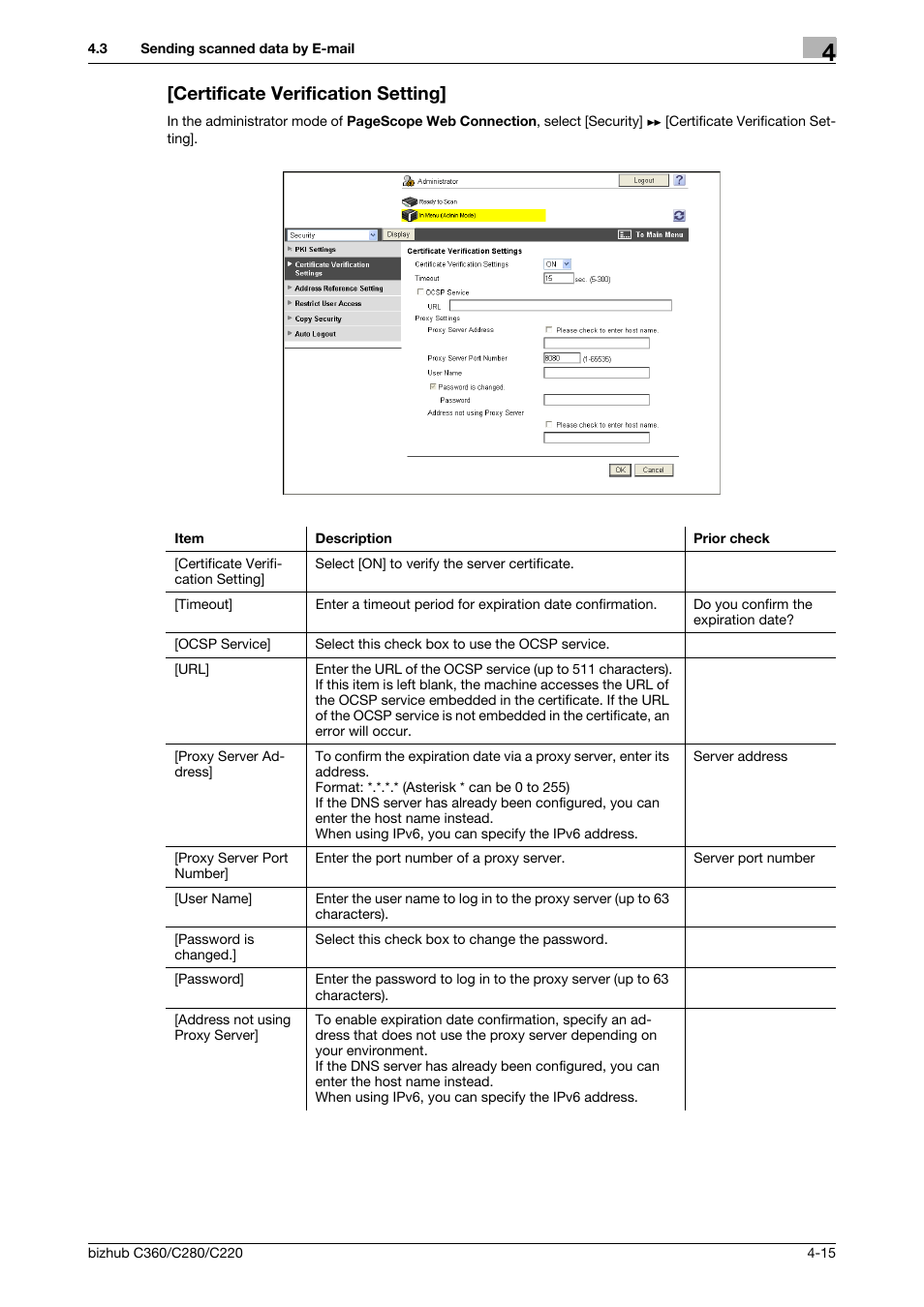 Certificate verification setting, Certificate verification setting] -15 | Konica Minolta BIZHUB C360 User Manual | Page 51 / 366