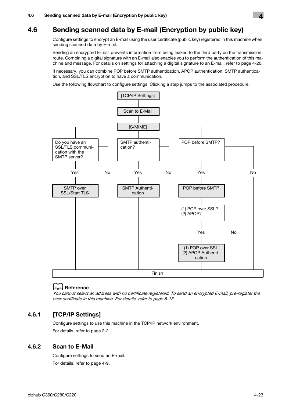 1 [tcp/ip settings, 2 scan to e-mail, Tcp/ip settings] -23 | Scan to e-mail -23 | Konica Minolta BIZHUB C360 User Manual | Page 59 / 366