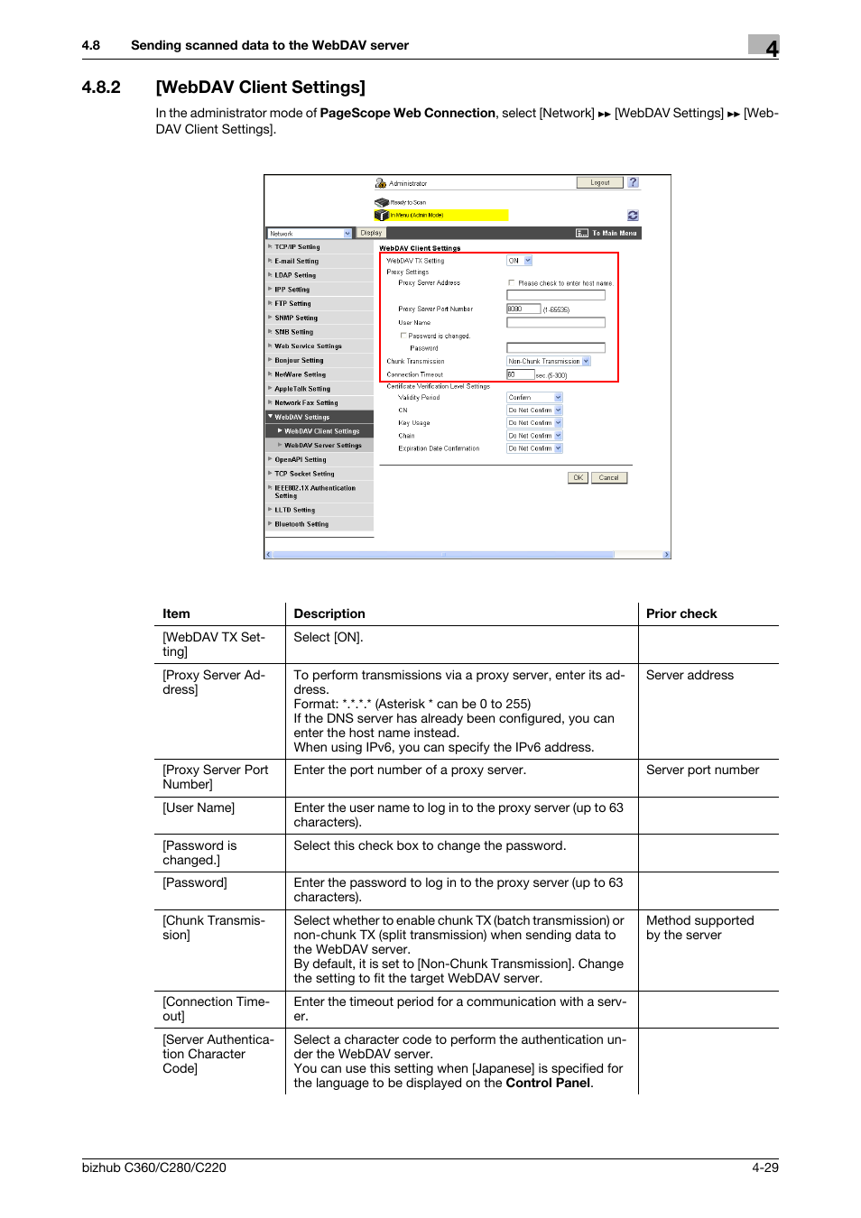 2 [webdav client settings, Webdav client settings] -29, Webdav client settings | Konica Minolta BIZHUB C360 User Manual | Page 65 / 366