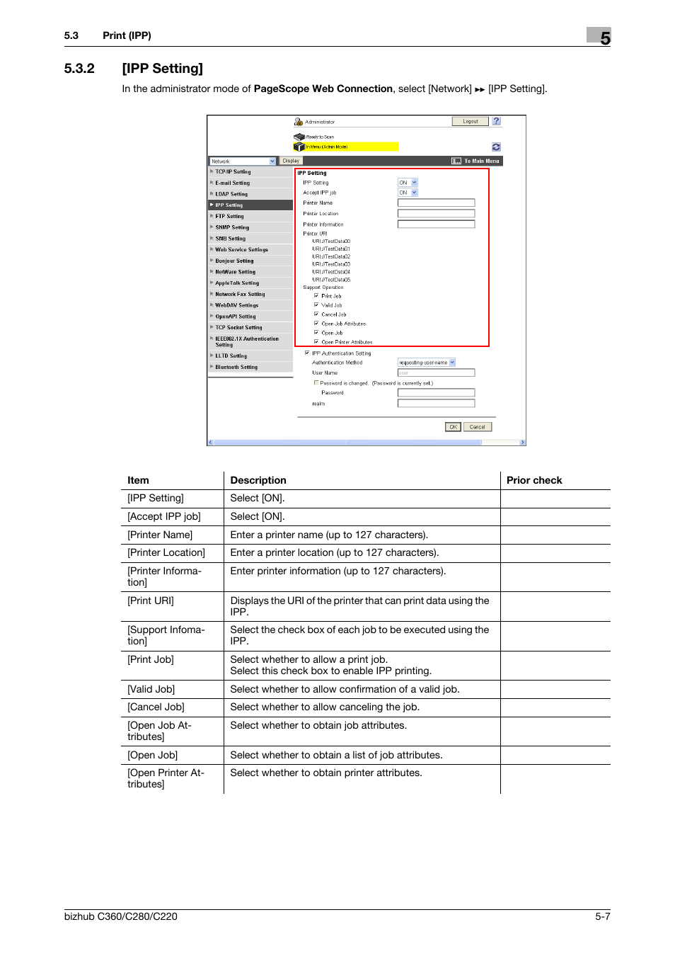 2 [ipp setting, Ipp setting] -7, Ipp setting | Konica Minolta BIZHUB C360 User Manual | Page 78 / 366