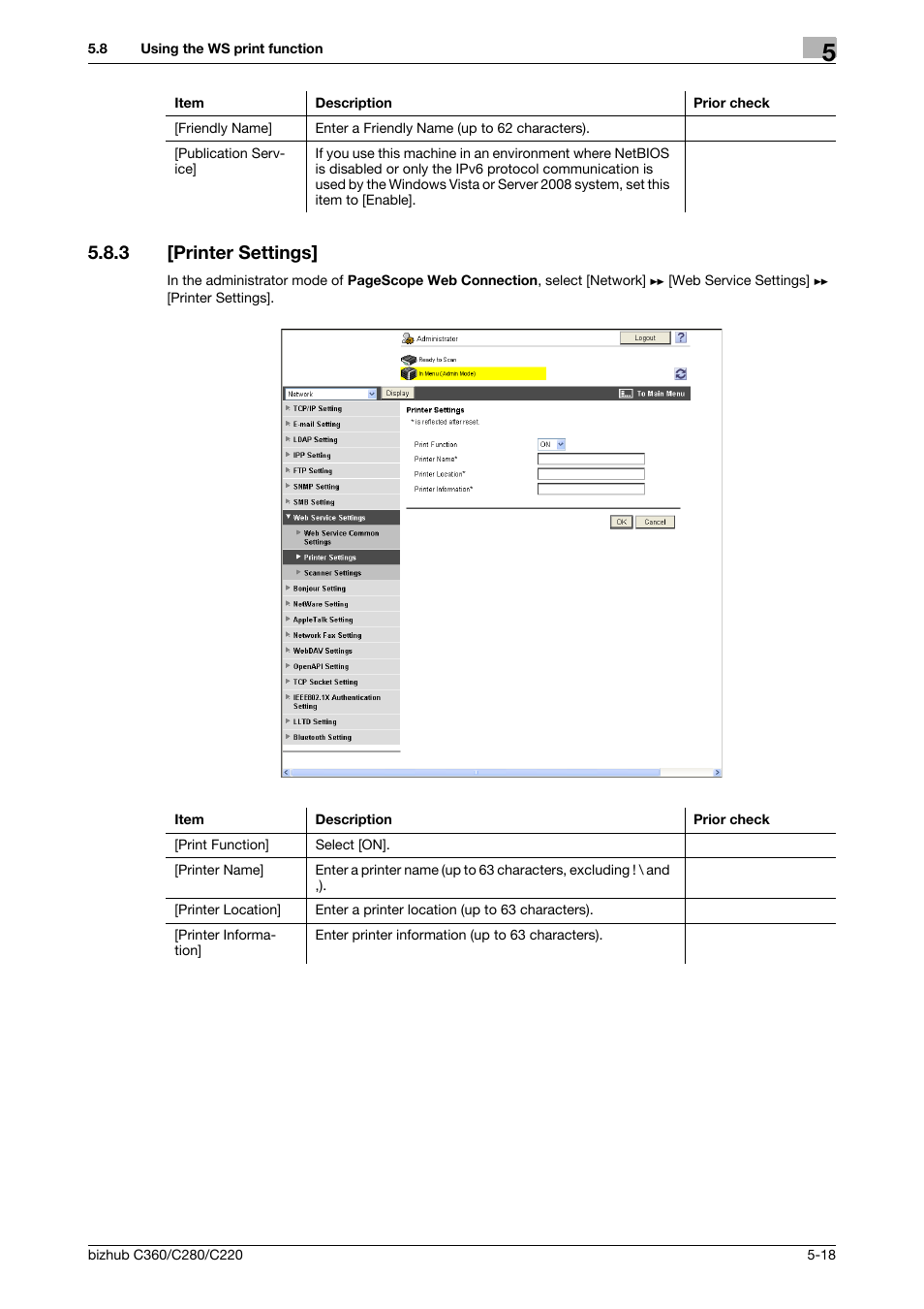 3 [printer settings, Printer settings] -18, Printer settings | Konica Minolta BIZHUB C360 User Manual | Page 89 / 366