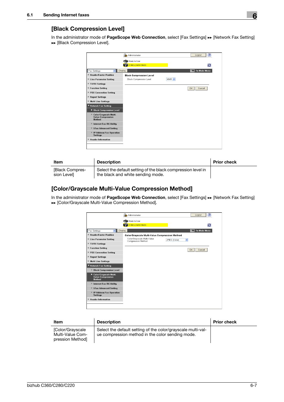 Black compression level, Color/grayscale multi-value compression method | Konica Minolta BIZHUB C360 User Manual | Page 98 / 366