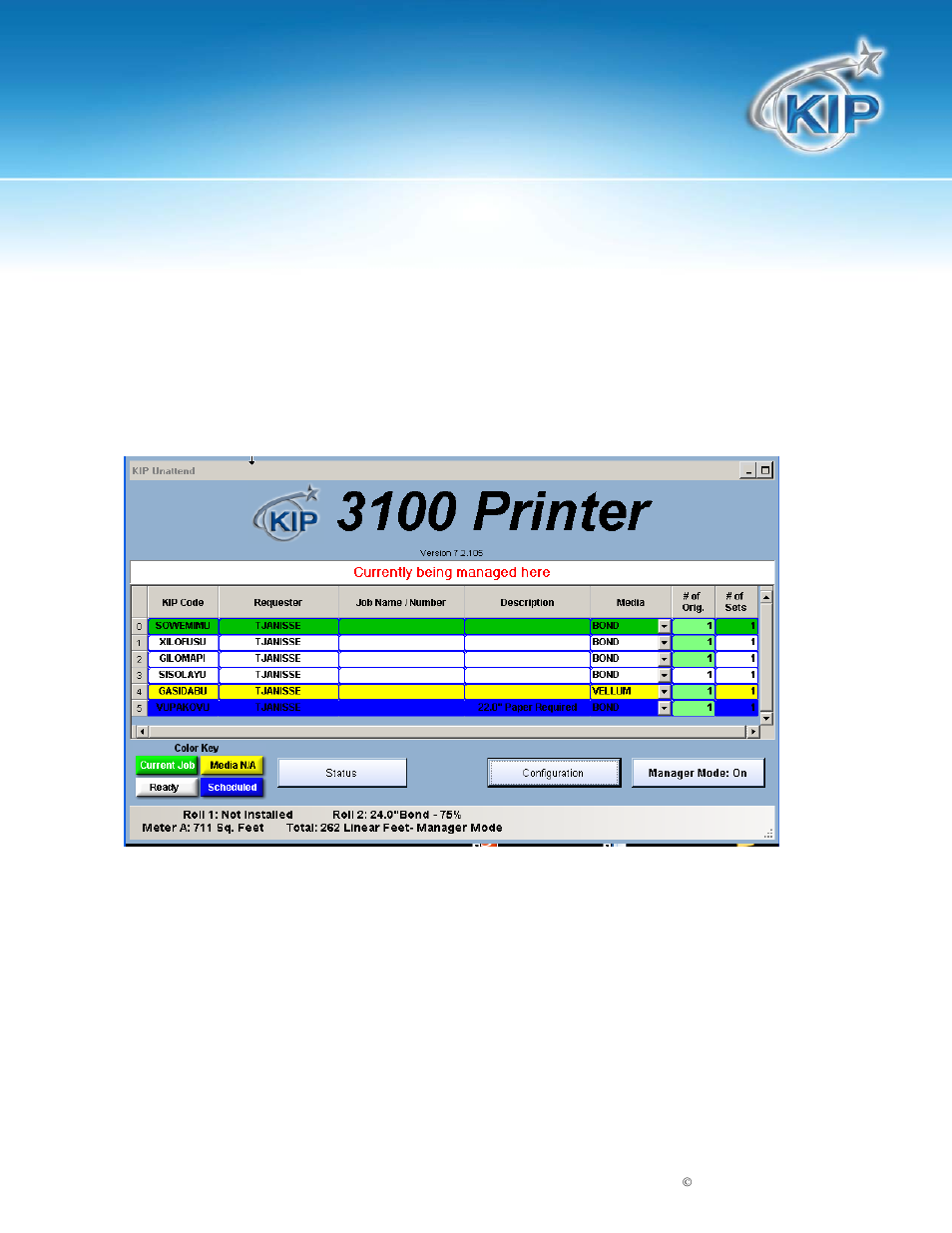 Kip unattend operator guide, Exit program, Manager mode | Konica Minolta KIP 7900 User Manual | Page 12 / 35