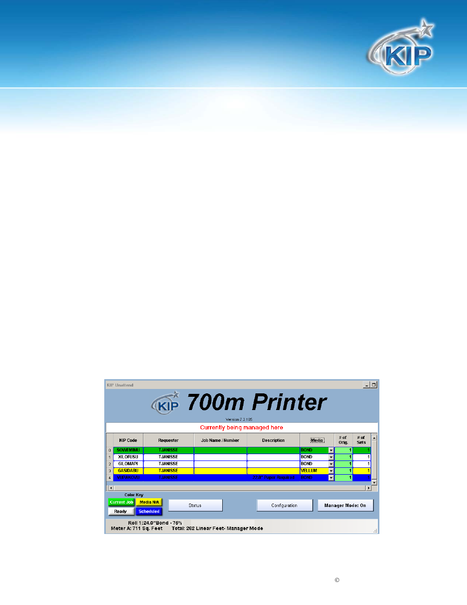 Kip unattend operator guide, Color codes | Konica Minolta KIP 7900 User Manual | Page 5 / 35