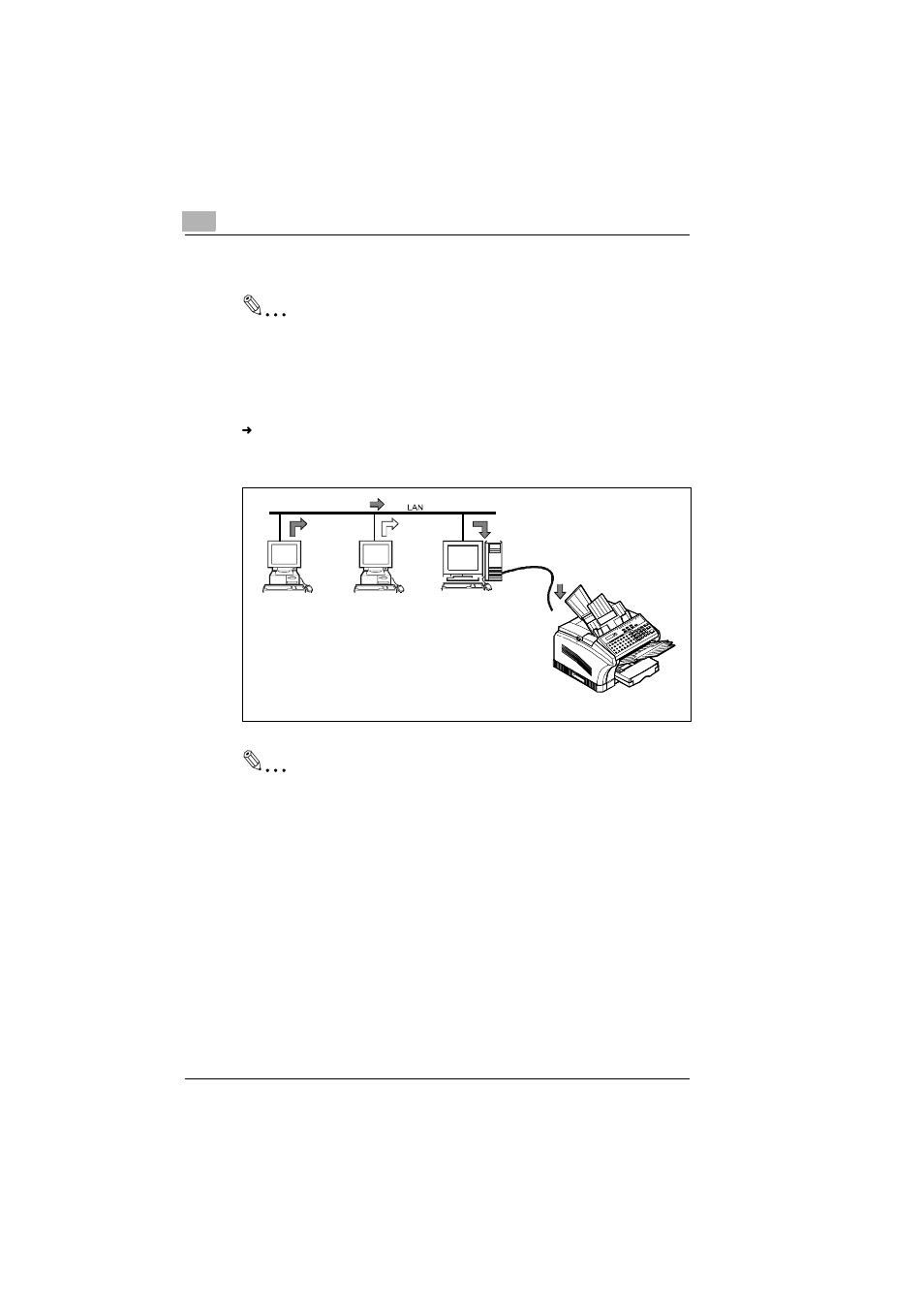 Connection to a lan network using a pc, Connection to a lan network using a pc - 4 | Konica Minolta MINOLTAFAX 2800 User Manual | Page 8 / 38