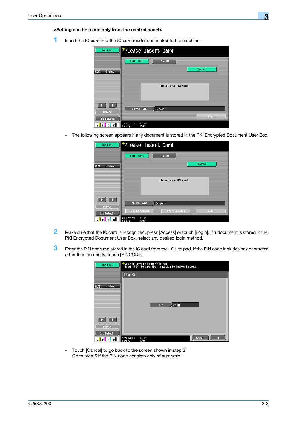 Setting can be made only from the control panel | Konica Minolta BIZHUB C253 User Manual | Page 58 / 65