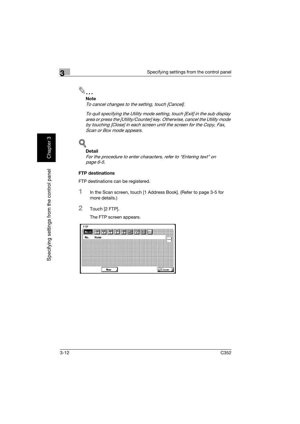 Ftp destinations, Ftp destinations -12 | Konica Minolta bizhub C352 User Manual | Page 123 / 392