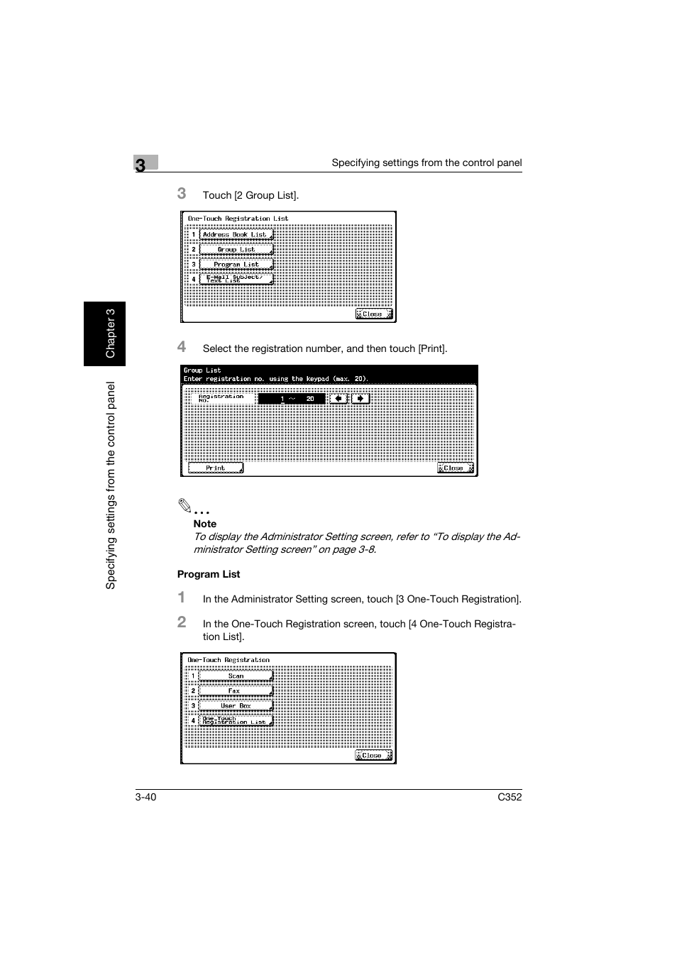 Program list, Program list -40 | Konica Minolta bizhub C352 User Manual | Page 151 / 392