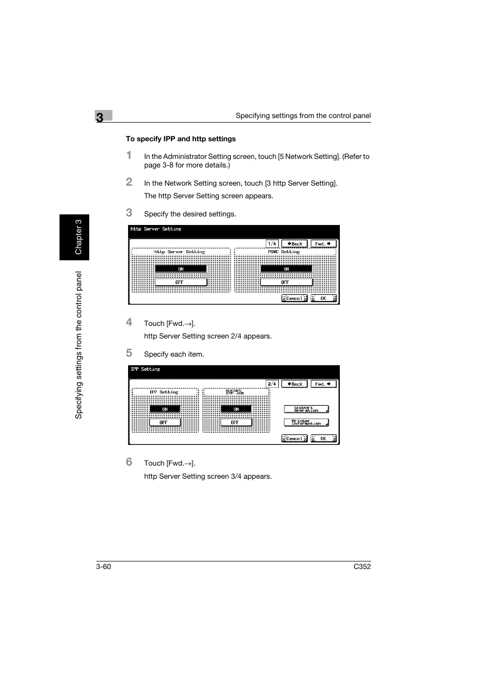To specify ipp and http settings, To specify ipp and http settings -60 | Konica Minolta bizhub C352 User Manual | Page 171 / 392
