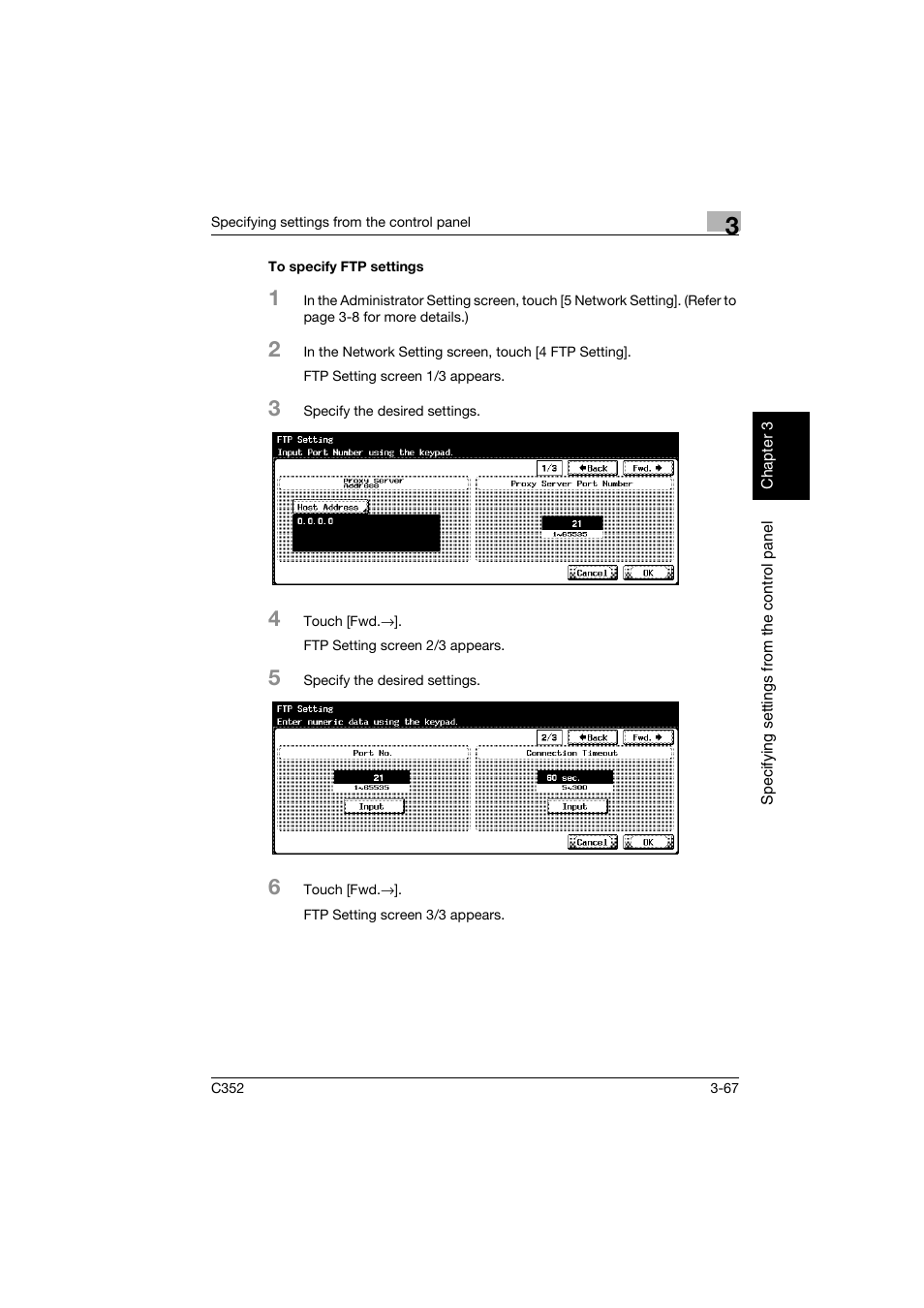 To specify ftp settings, To specify ftp settings -67 | Konica Minolta bizhub C352 User Manual | Page 178 / 392