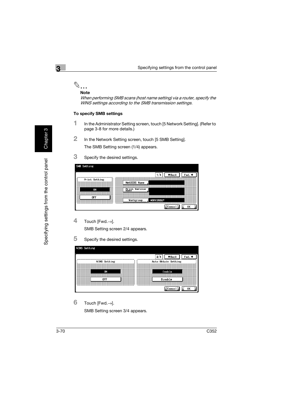 To specify smb settings, To specify smb settings -70 | Konica Minolta bizhub C352 User Manual | Page 181 / 392