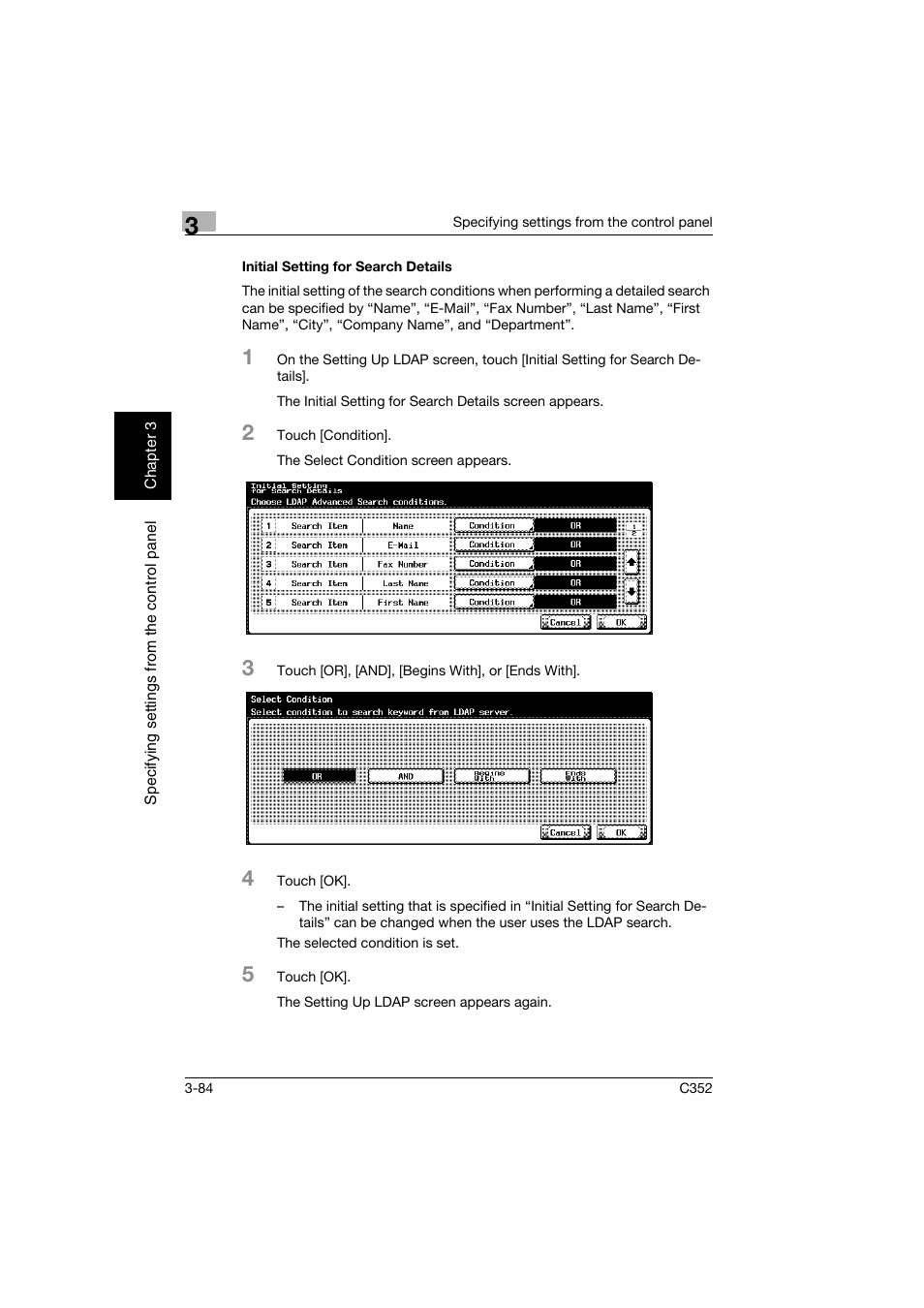 Initial setting for search details, Initial setting for search details -84 | Konica Minolta bizhub C352 User Manual | Page 195 / 392