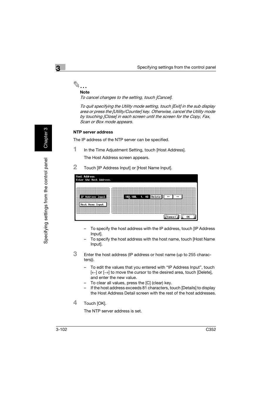 Ntp server address, Ntp server address -102 | Konica Minolta bizhub C352 User Manual | Page 213 / 392