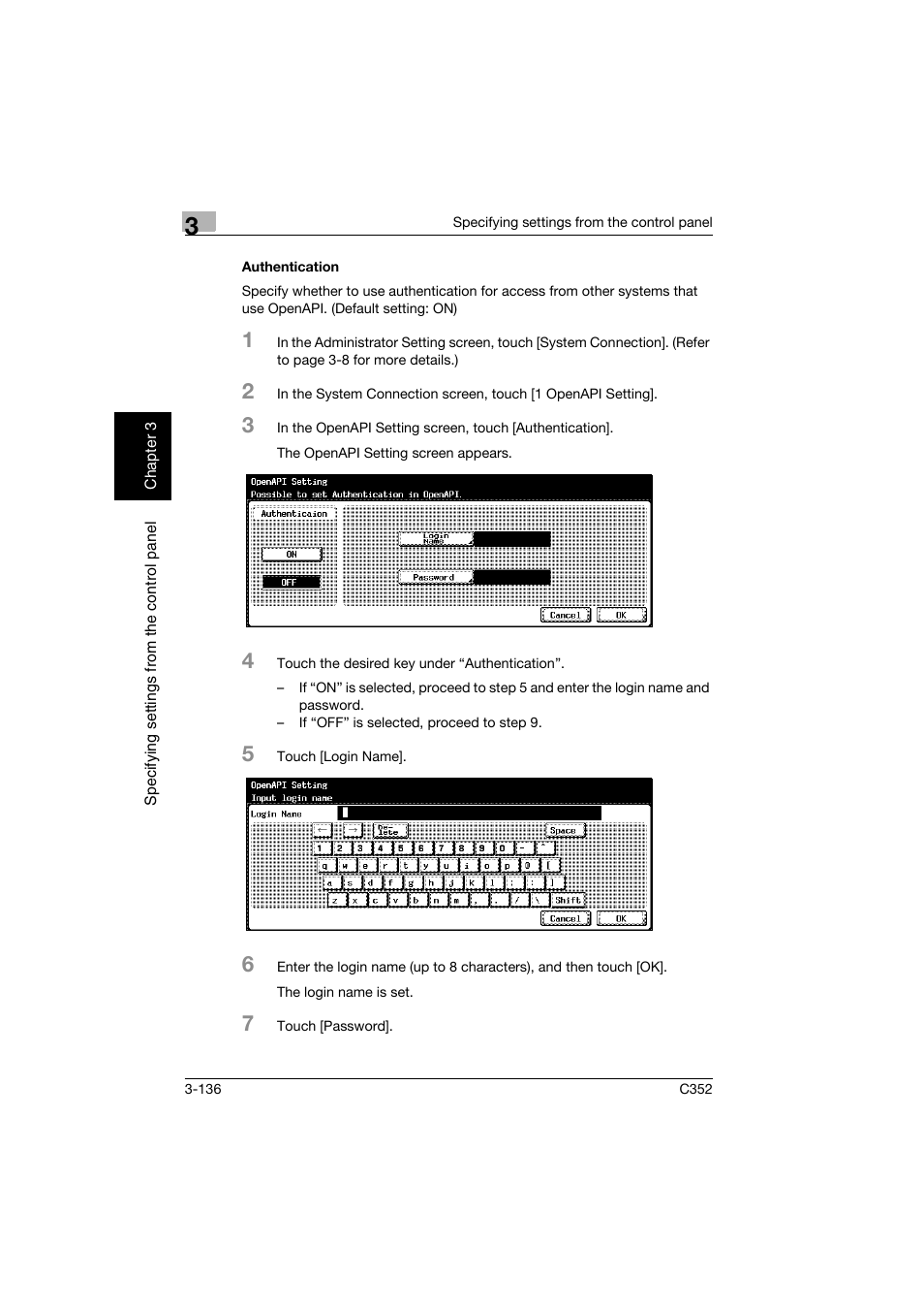 Authentication, Authentication -136 | Konica Minolta bizhub C352 User Manual | Page 247 / 392