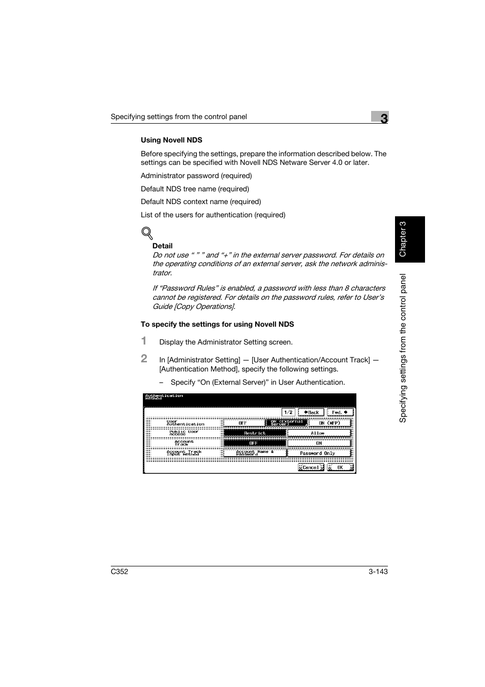 Using novell nds, To specify the settings for using novell nds | Konica Minolta bizhub C352 User Manual | Page 254 / 392